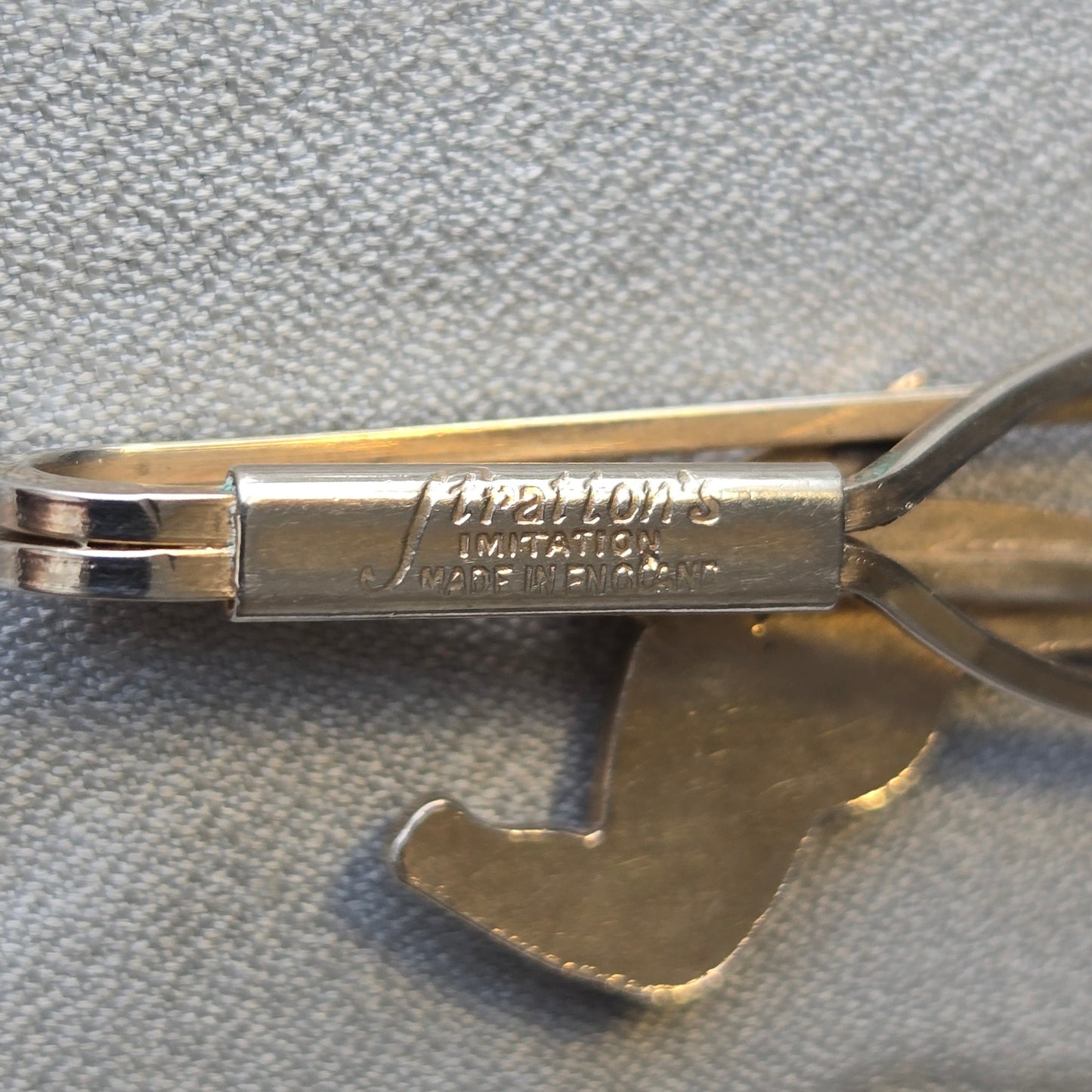 Stratton Gold Tone Art Deco Galloping Horse Tie Clip