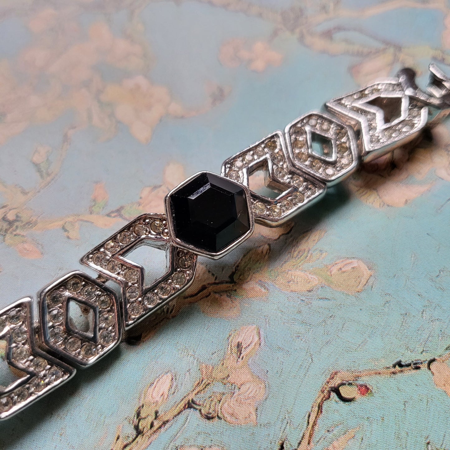 Bracelet - Attwood and Sawyer Art Deco Black and White Crystals Bracelet