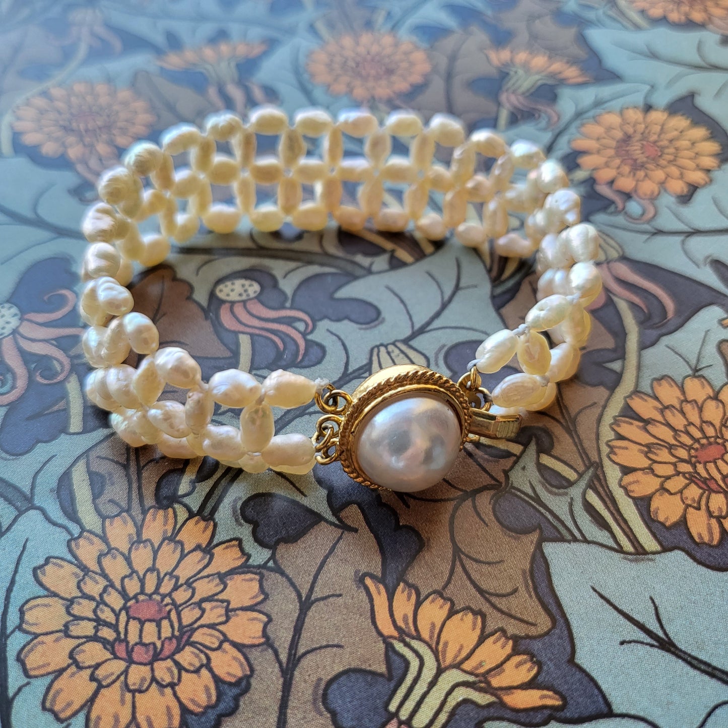 Bracelet - Woven Baroque Freshwater Pearl Bracelet