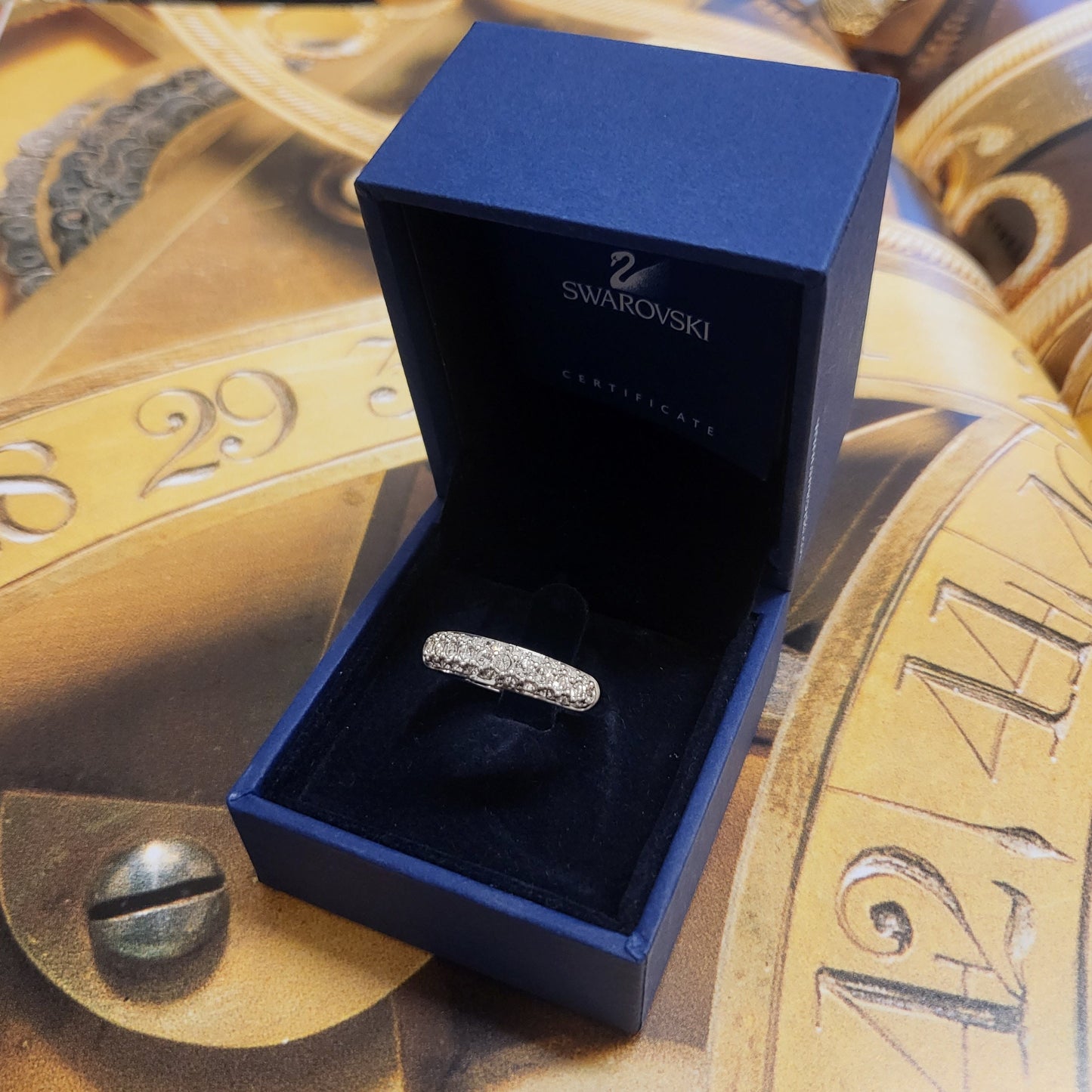 Ring - Swarovski Pave Crystals Half Eternity Ring