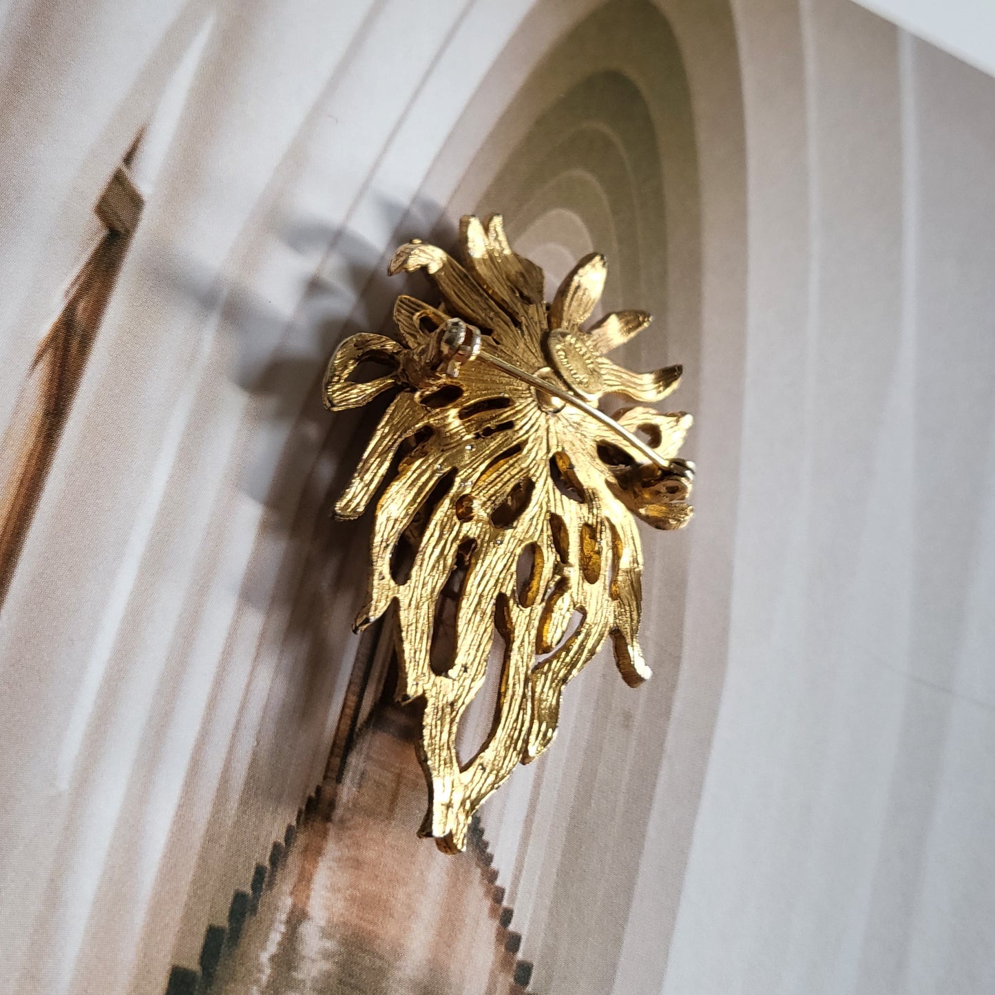 Brooch - Hattie Carnegie Multicoloured Glass Beads Flower Bouquet Brooch