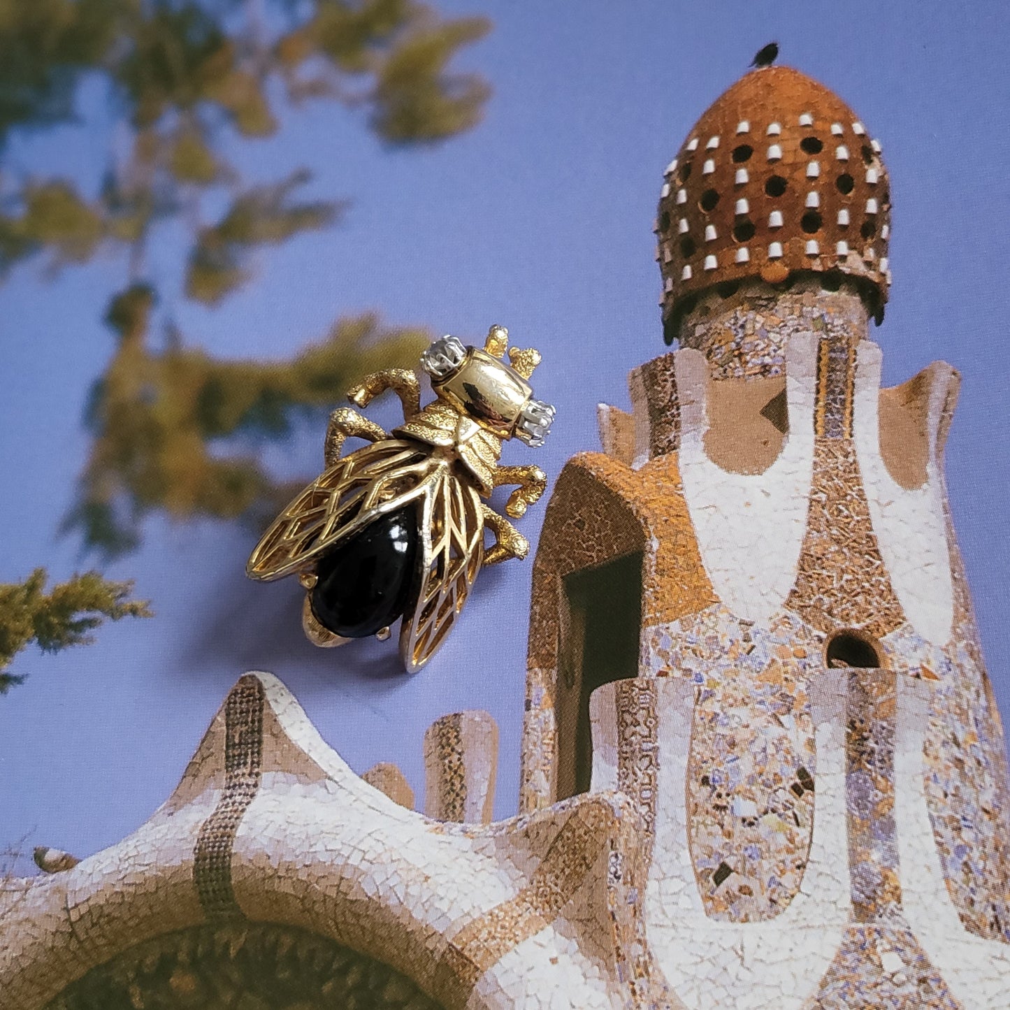 Brooch - Sphinx Black Jelly Belly Cicada Brooch/Pendant