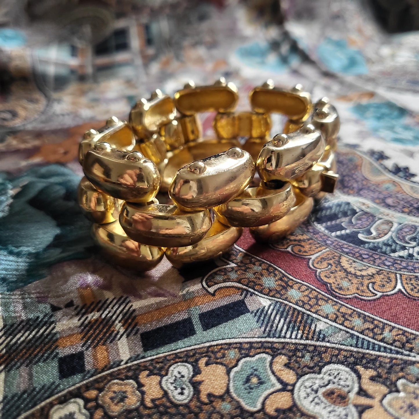 Bracelet - Burberrys Gold Chunky Panther Chain Link Bracelet