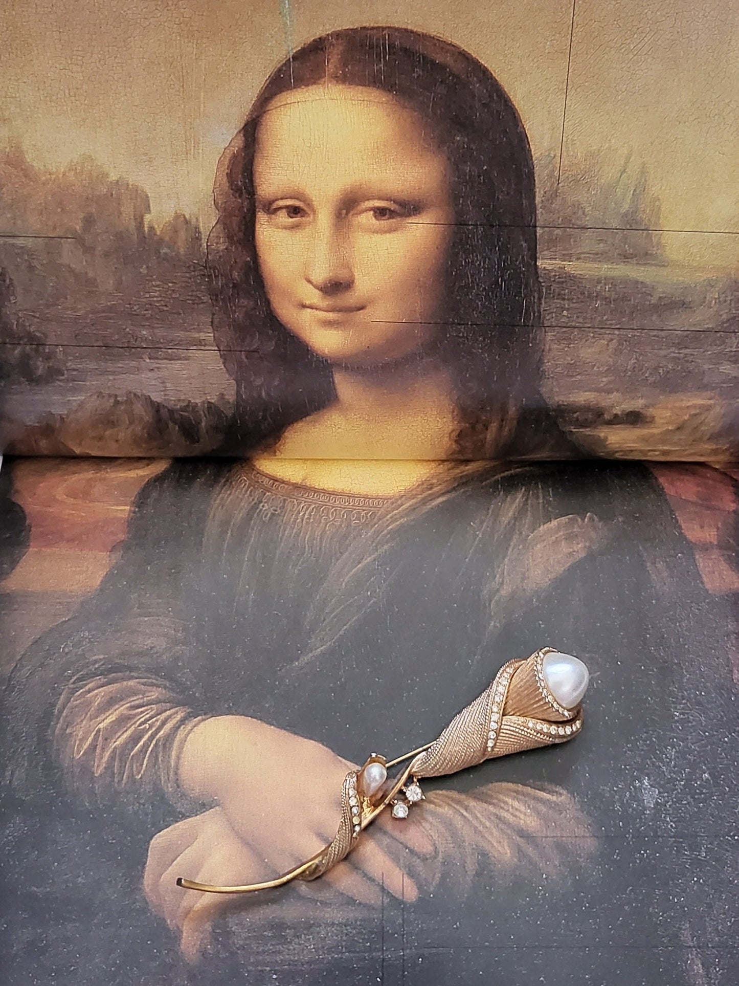 Brooch - Statement Pearl and Crystal Flower Brooch