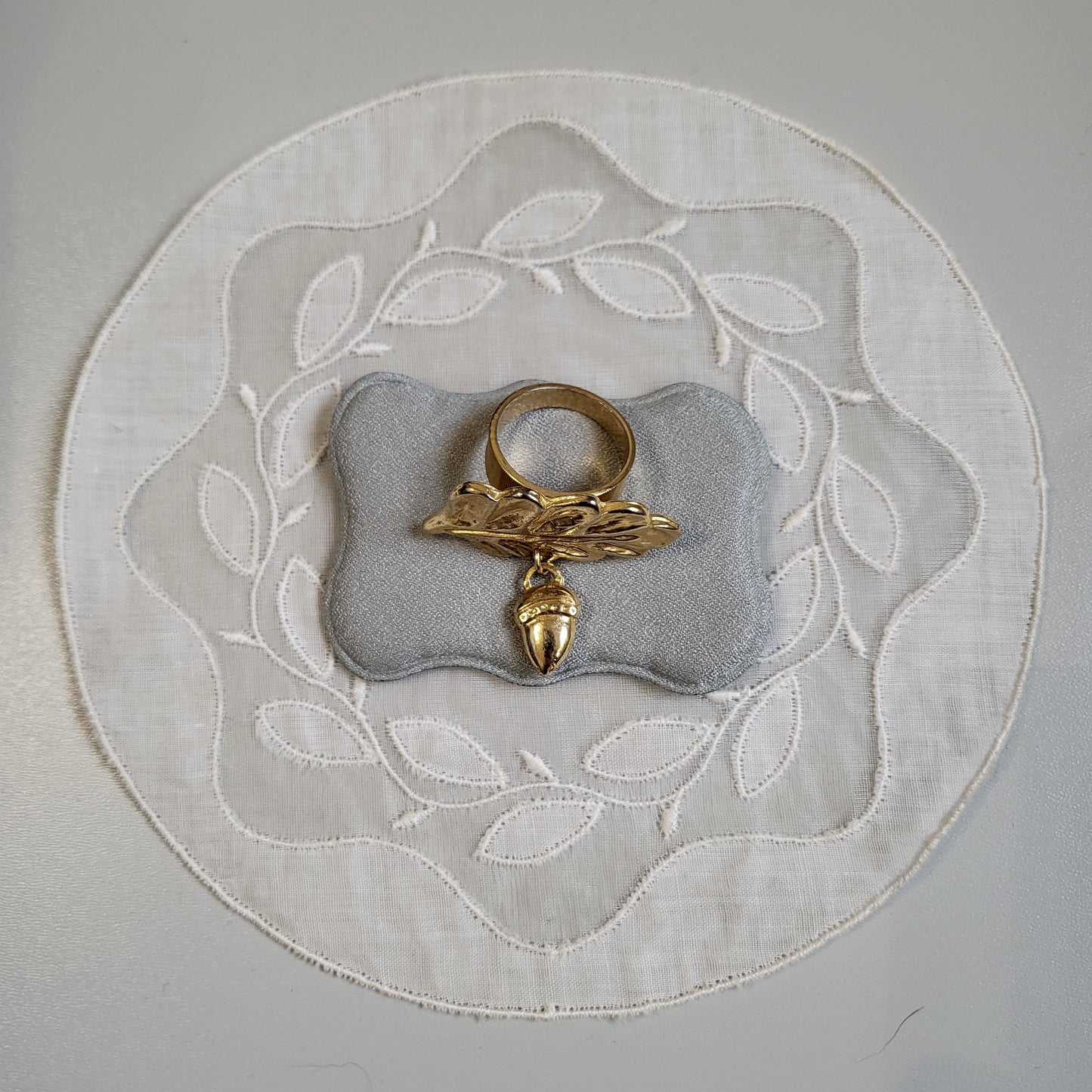 Ring - Gold Leaf and Acorn Drop Ring