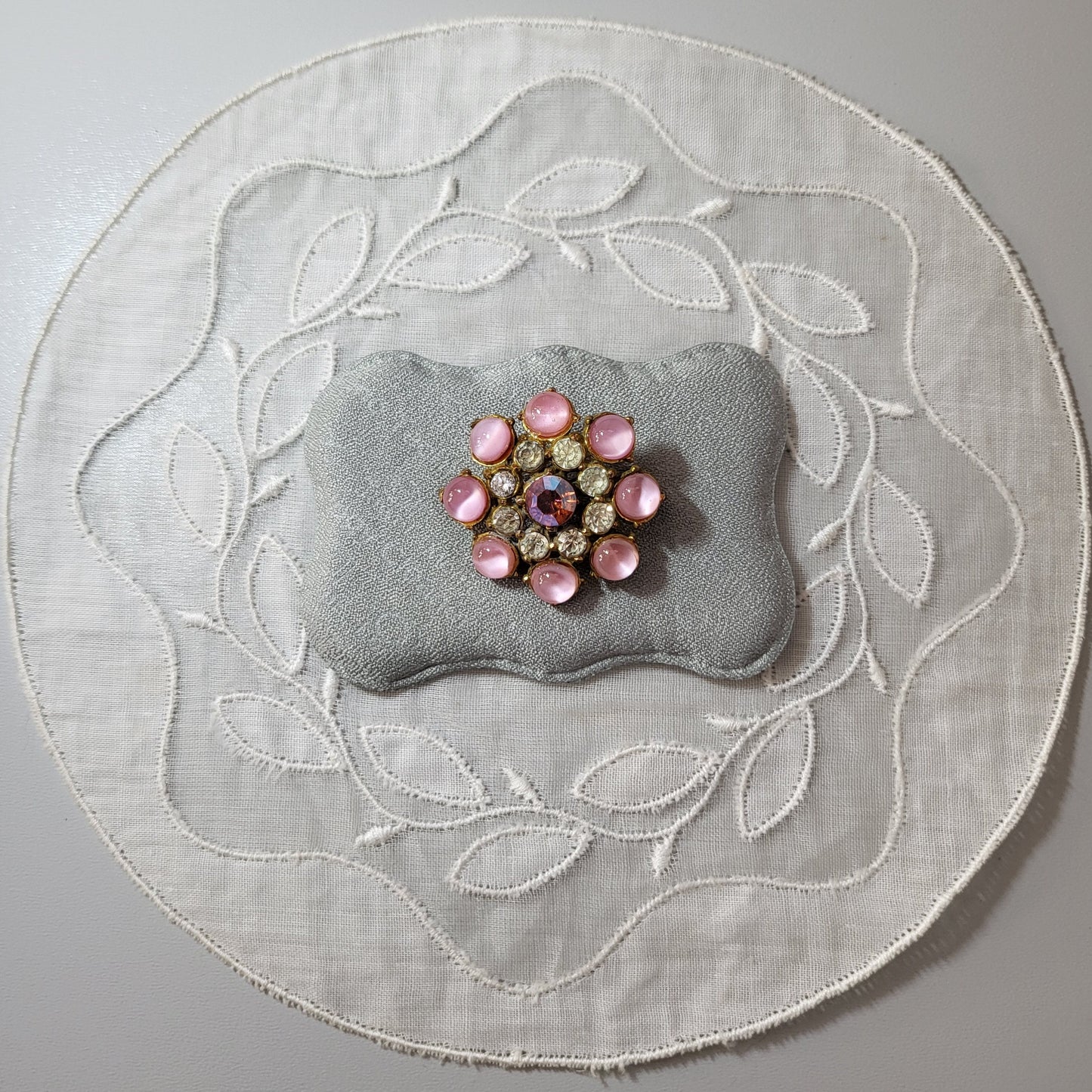 Brooch - Hollywood Pink Aurora Borealis Crystals Brooch