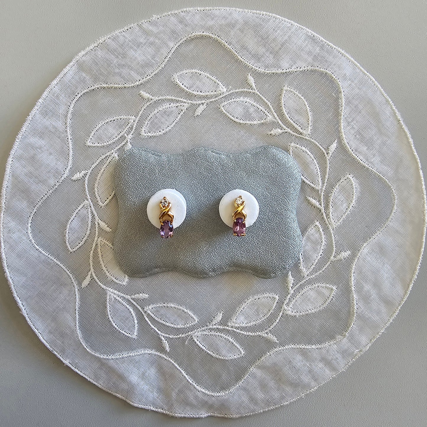 Posts - Twist Purple and Clear Crystal Stud Earrings