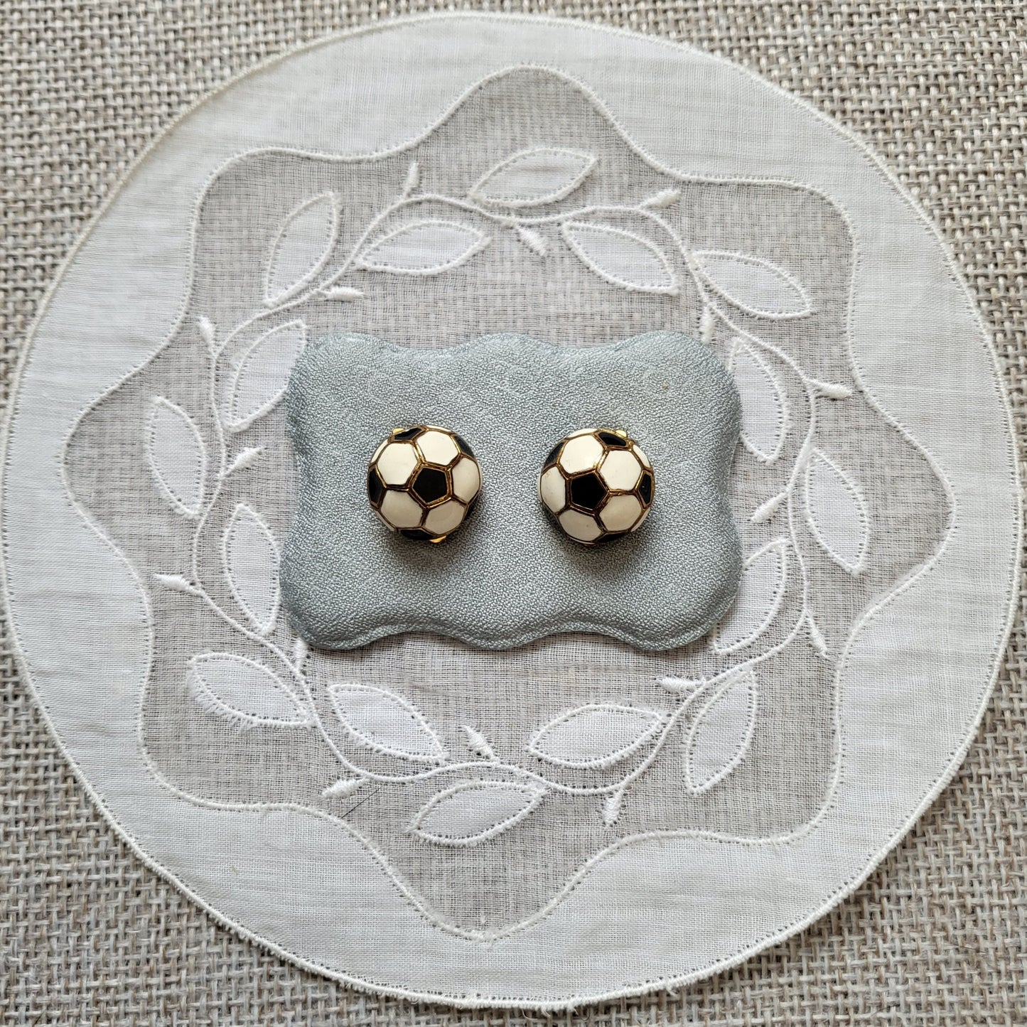 Clip on - Soccer Football Enamel Clip On Earrings