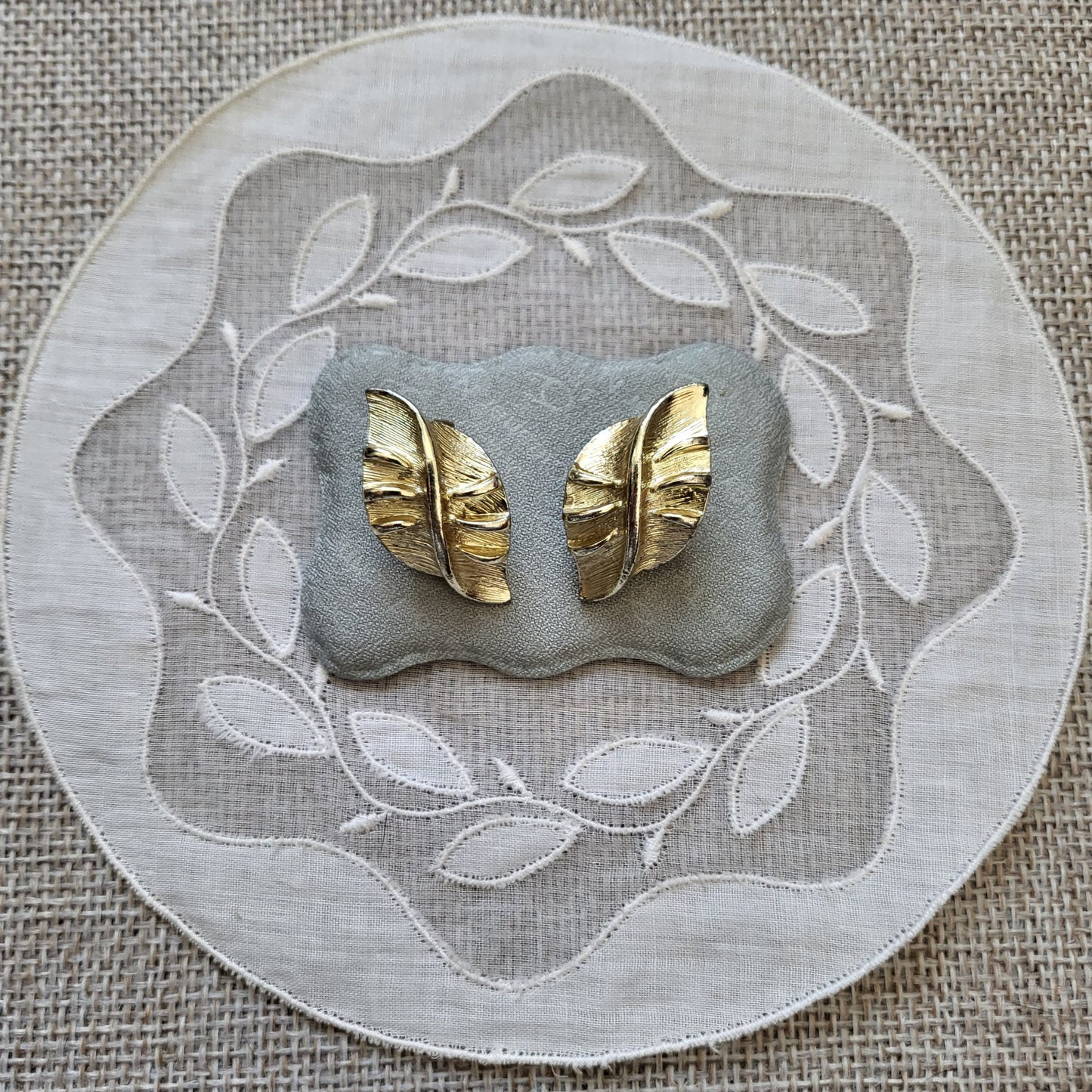 Clip on - Coro Gold Leaf Clip on Earrings