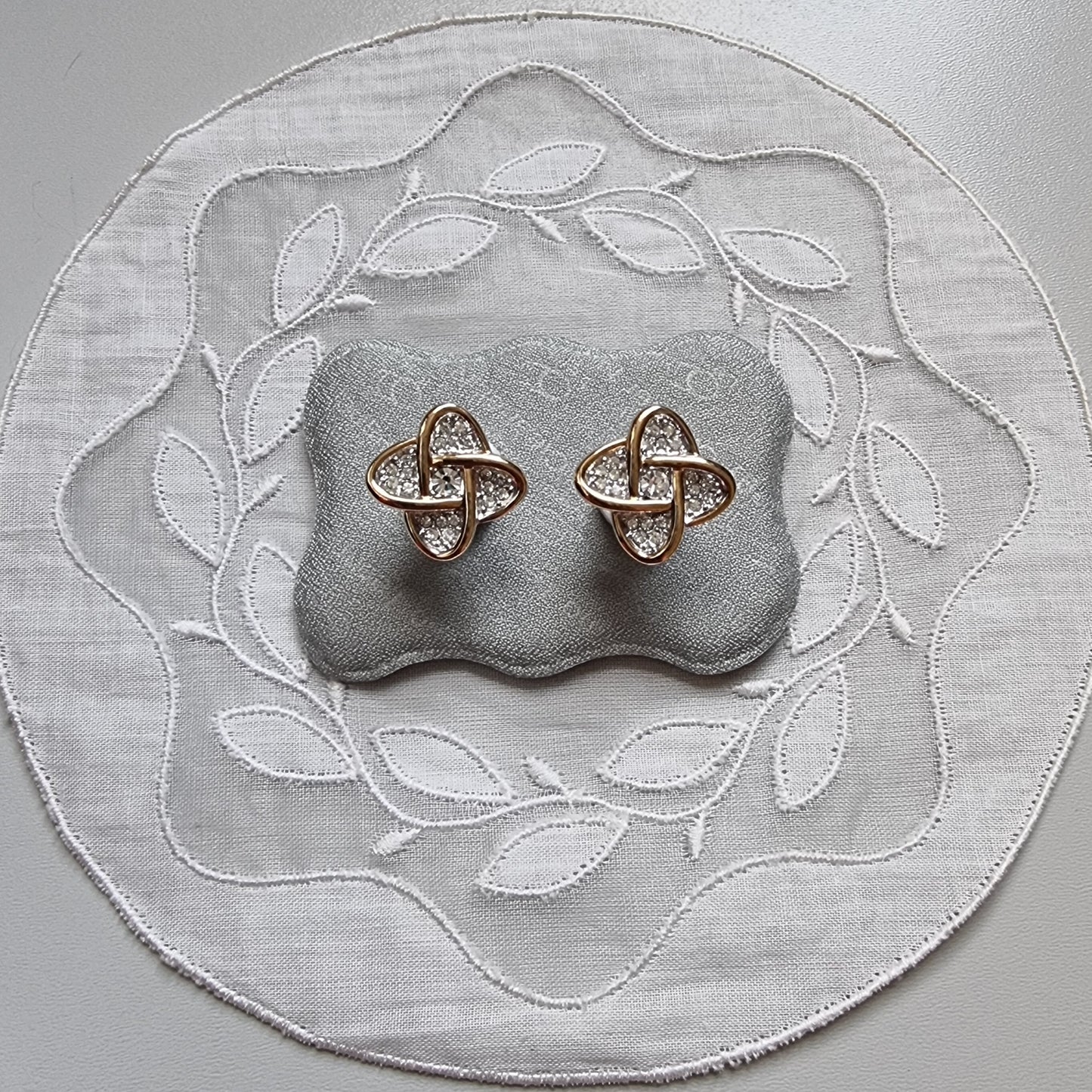 Posts - Gold Crystal Swirl Stud Earrings