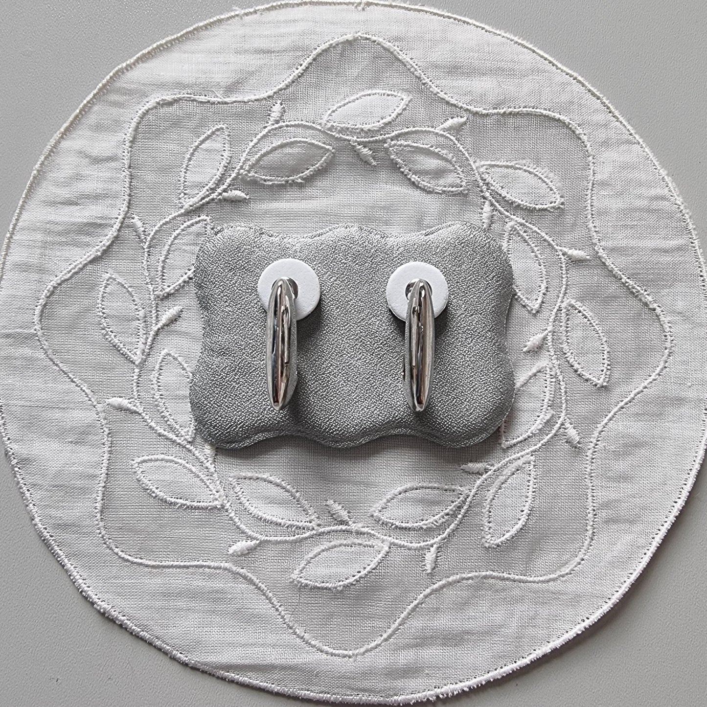 Posts - Silver Angled Hoop Earrings