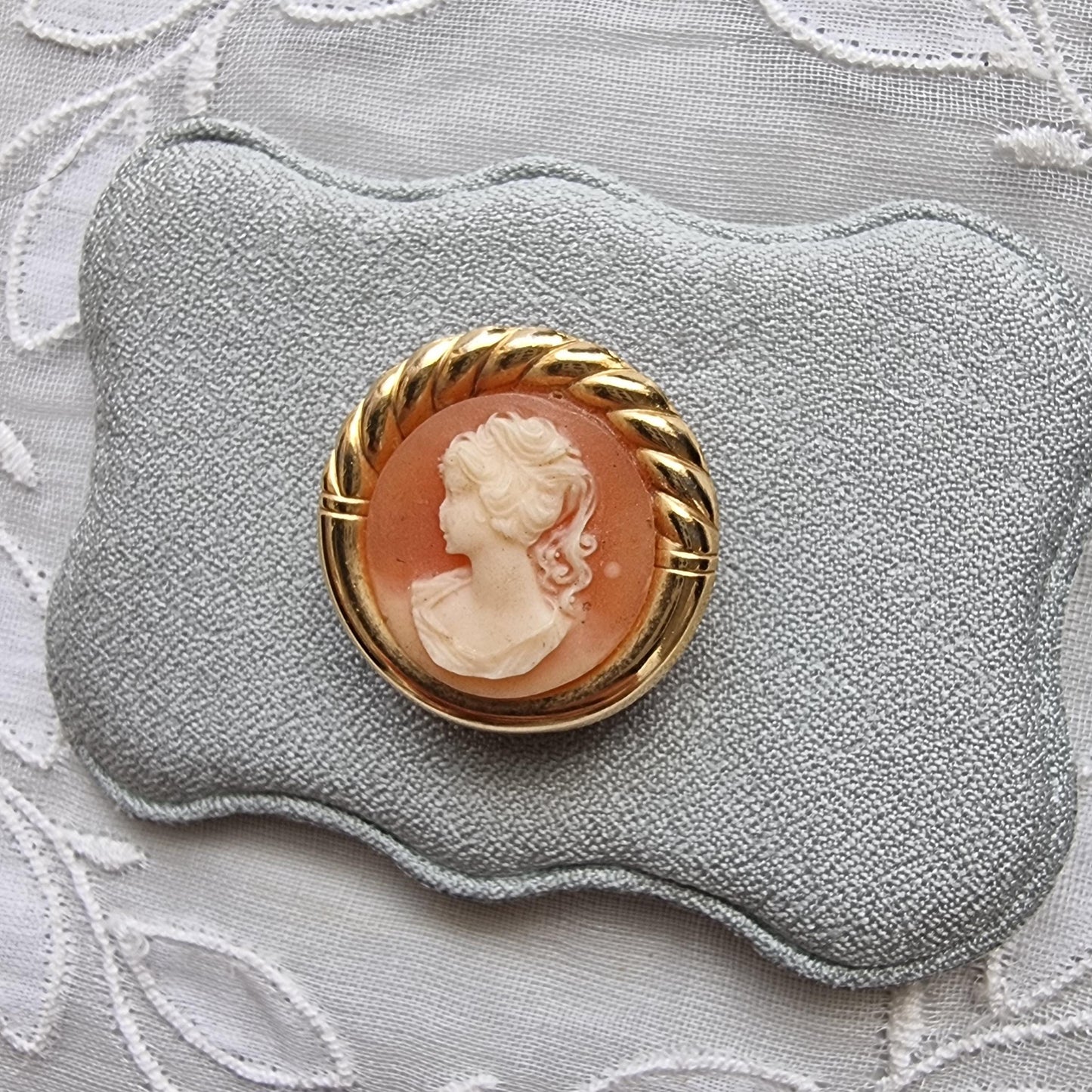 Brooch - Small Orange Cameo Brooch