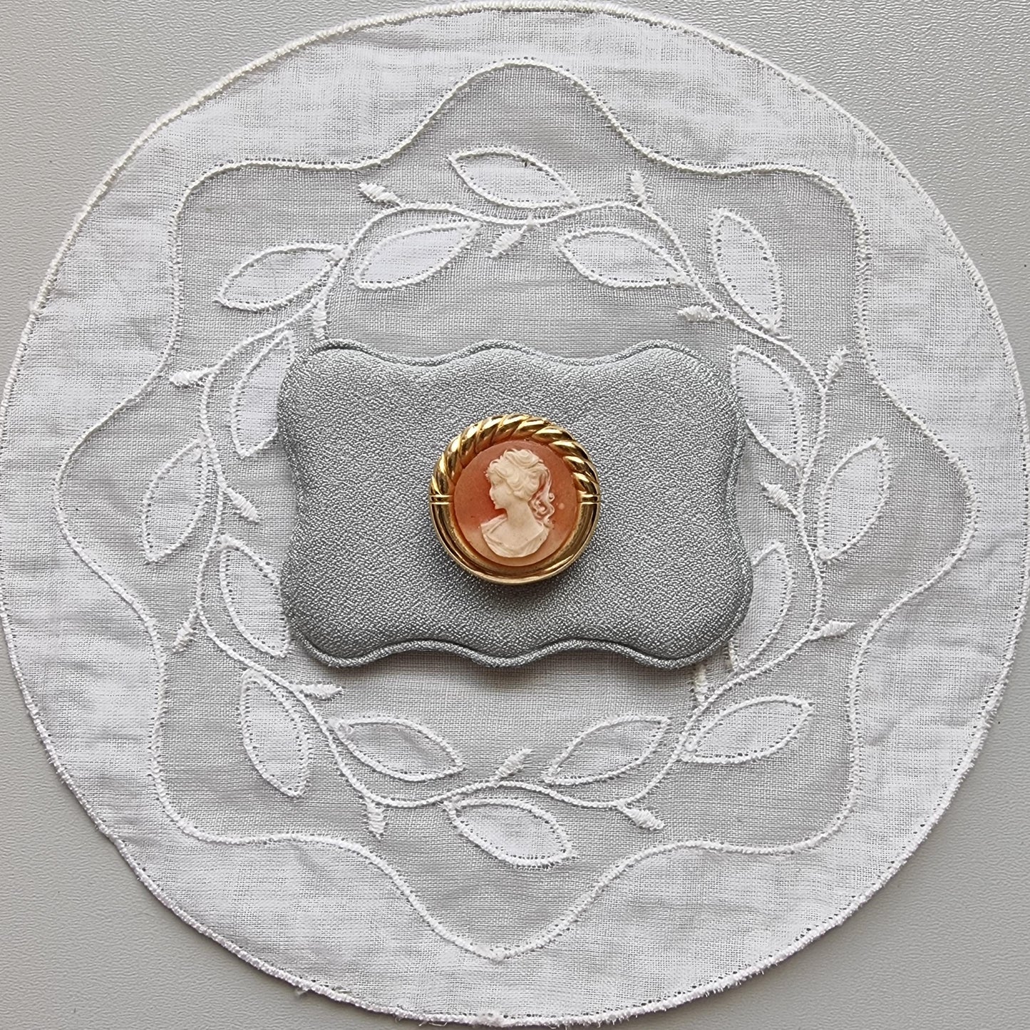 Brooch - Small Orange Cameo Brooch