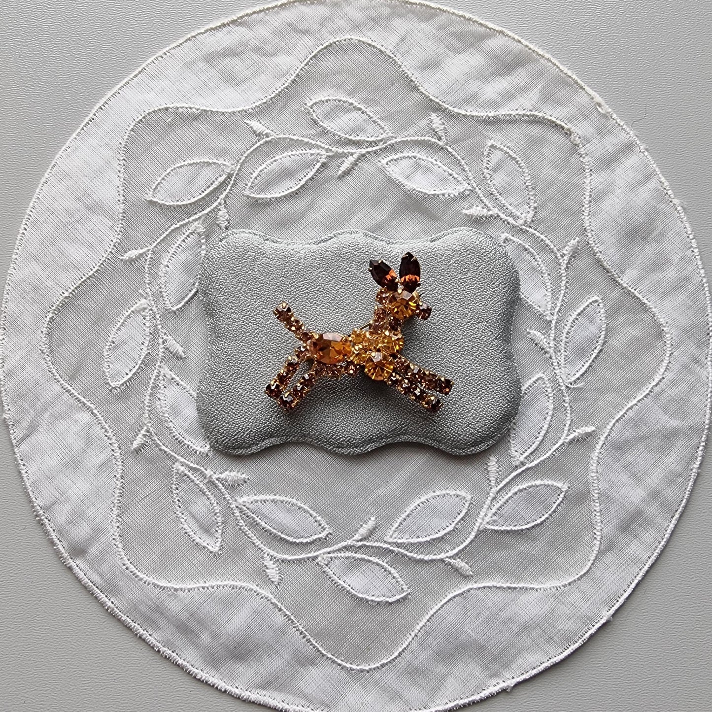 Brooch - Orange and Brown Crystals Donkey Horse Brooch