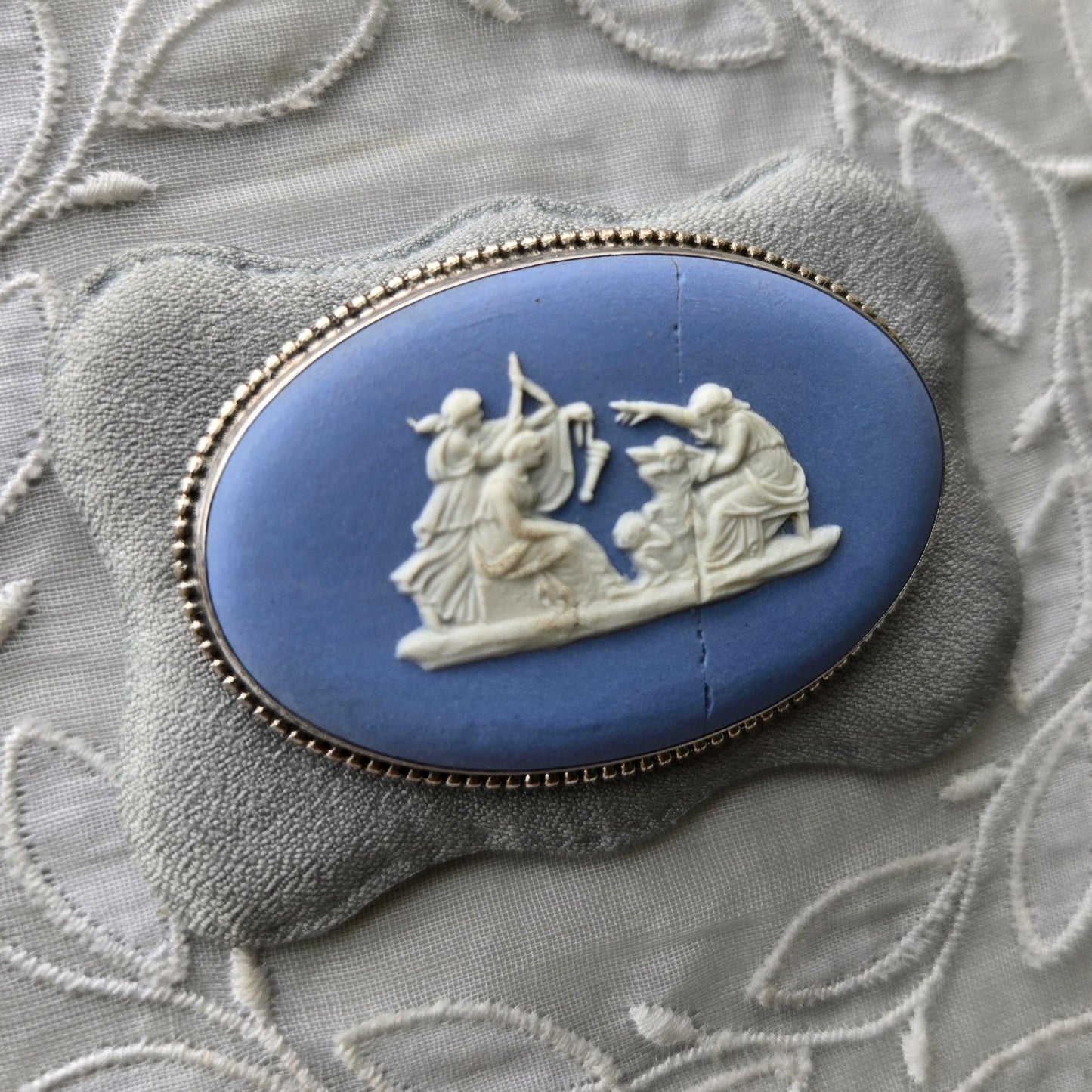 Brooch - Wedgwood Blue Jasperware Cameo Brooch