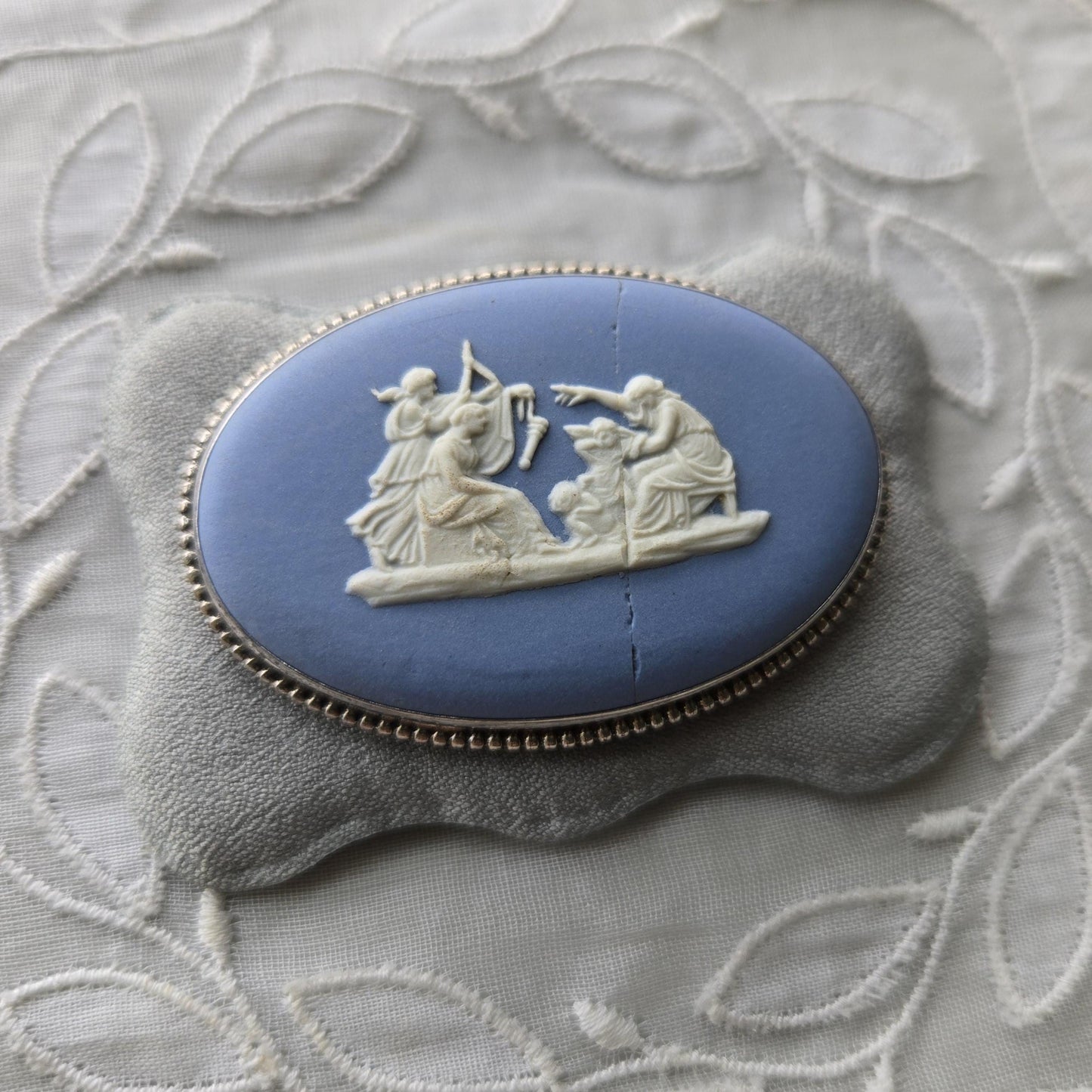 Brooch - Wedgwood Blue Jasperware Cameo Brooch