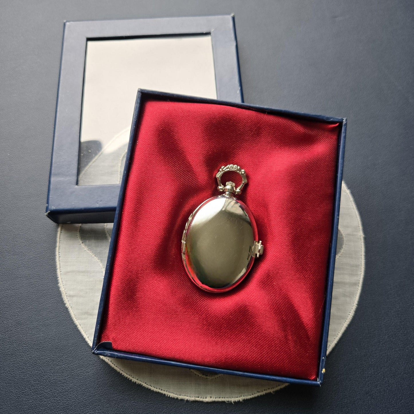 Pocket Watch - Silver Tone Polished Pebble Pocket Watch