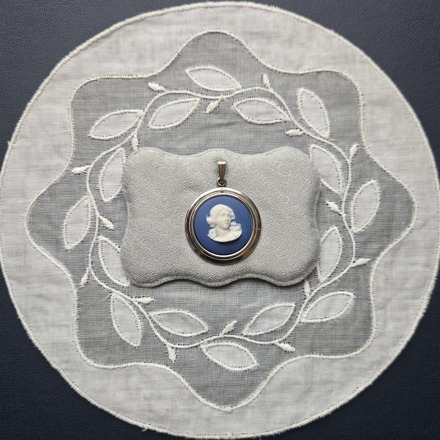 Necklace - Wedgwood Blue Jasperware Cameo Necklace