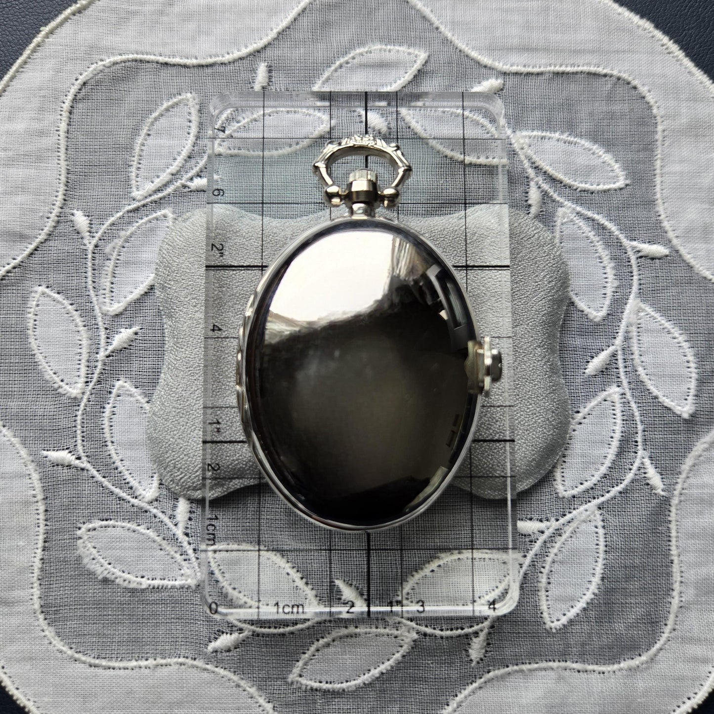 Pocket Watch - Silver Tone Polished Pebble Pocket Watch