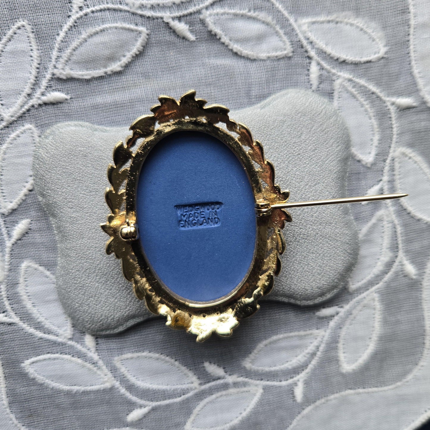 Brooch - Wedgwood Blue Jasperware Goddess Cameo Brooch