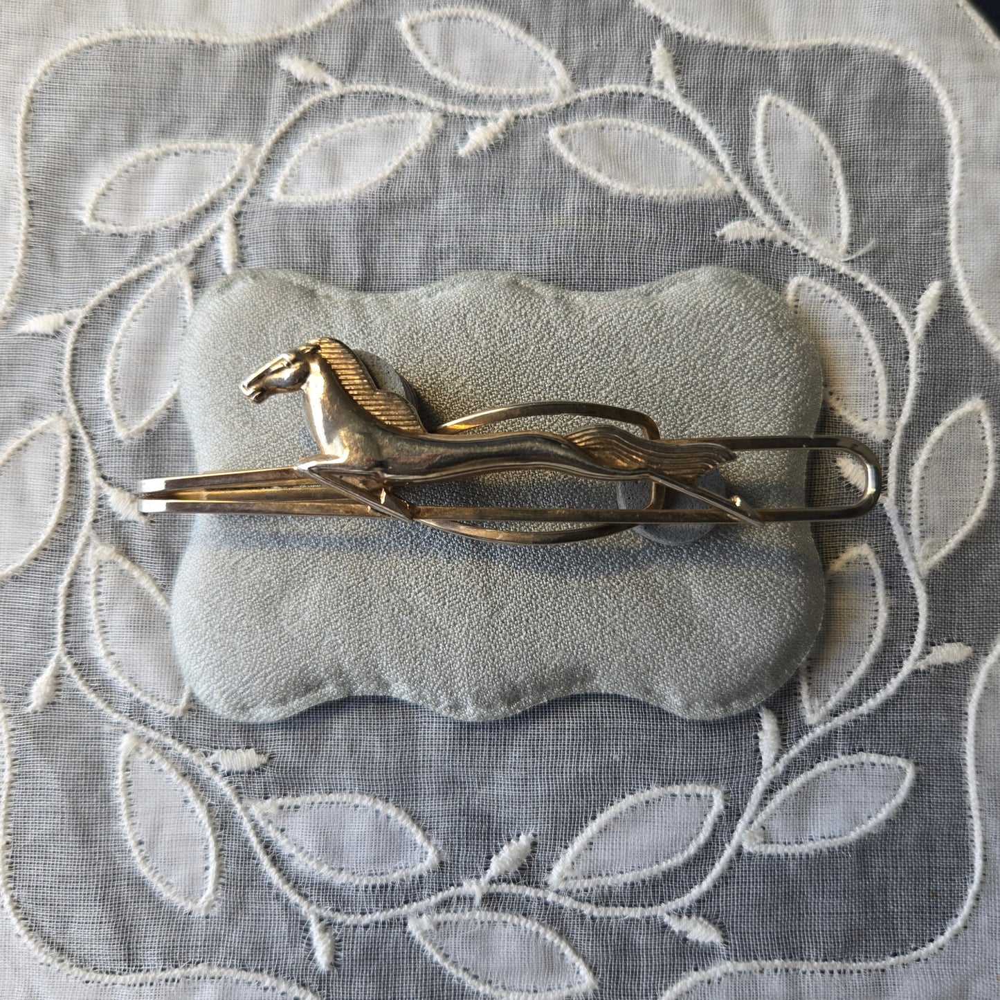 Stratton Gold Tone Art Deco Galloping Horse Tie Clip