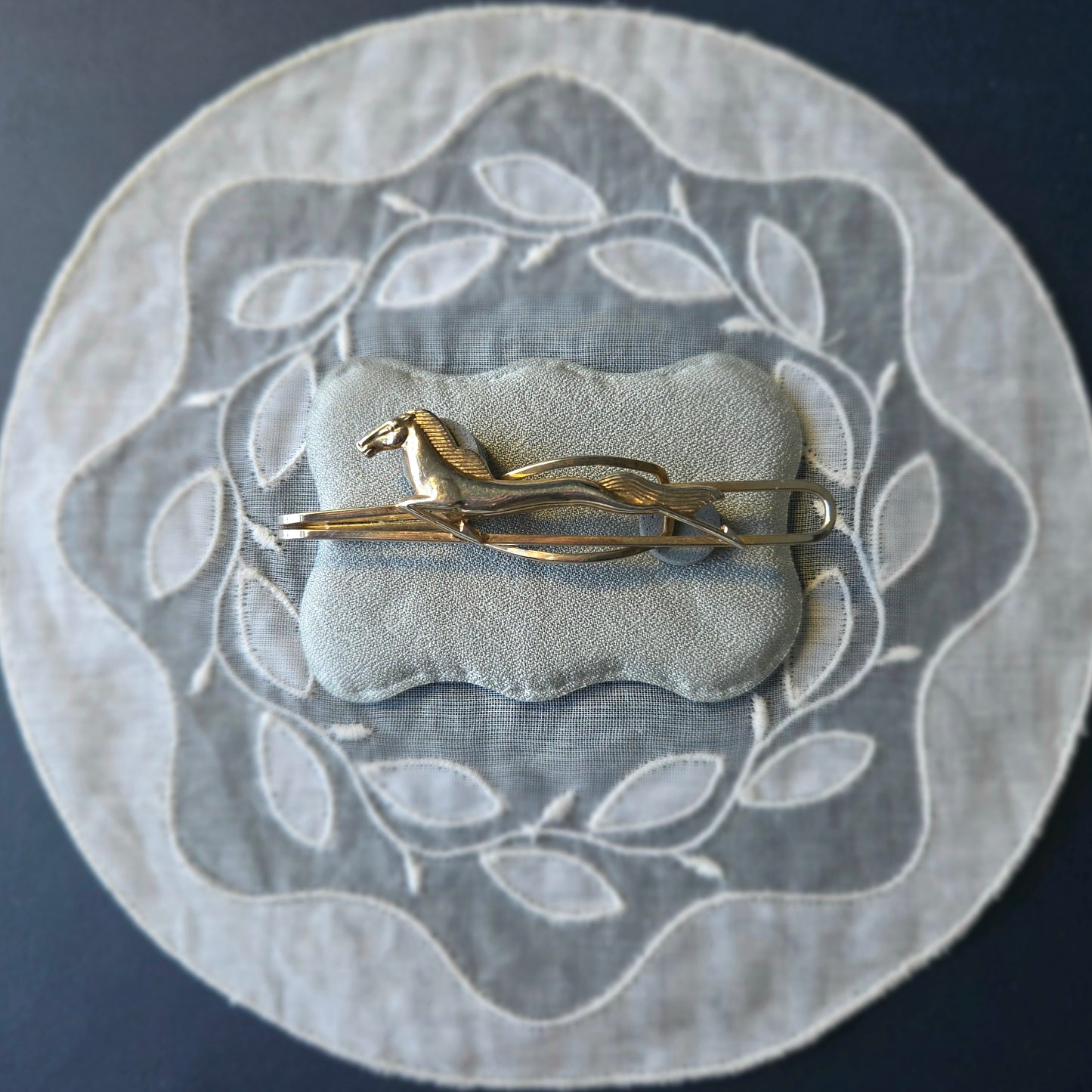 Stratton Gold Tone Art Deco Galloping Horse Tie Clip