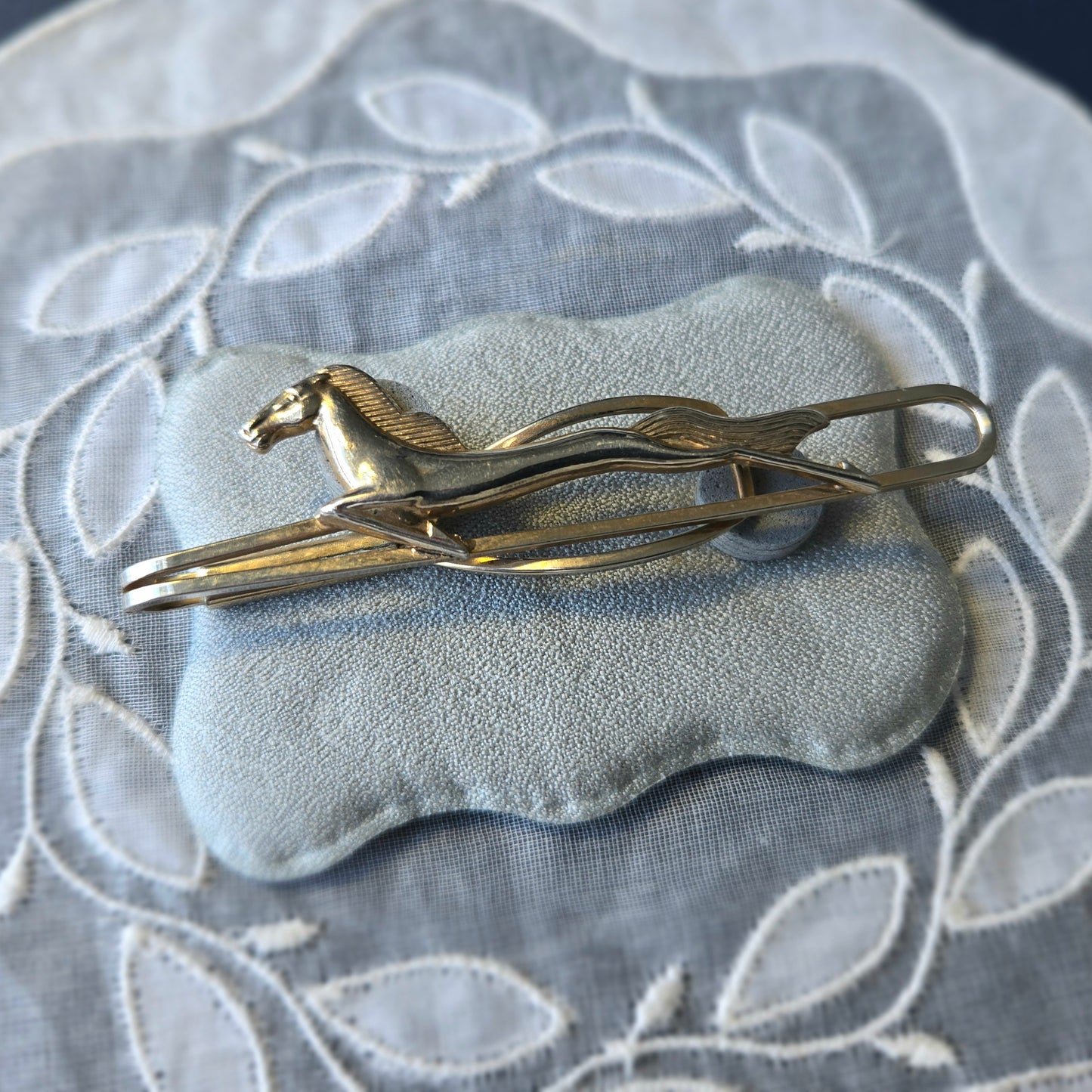 Stratton Gold Tone Art Deco Galloping Horse Tie Clip