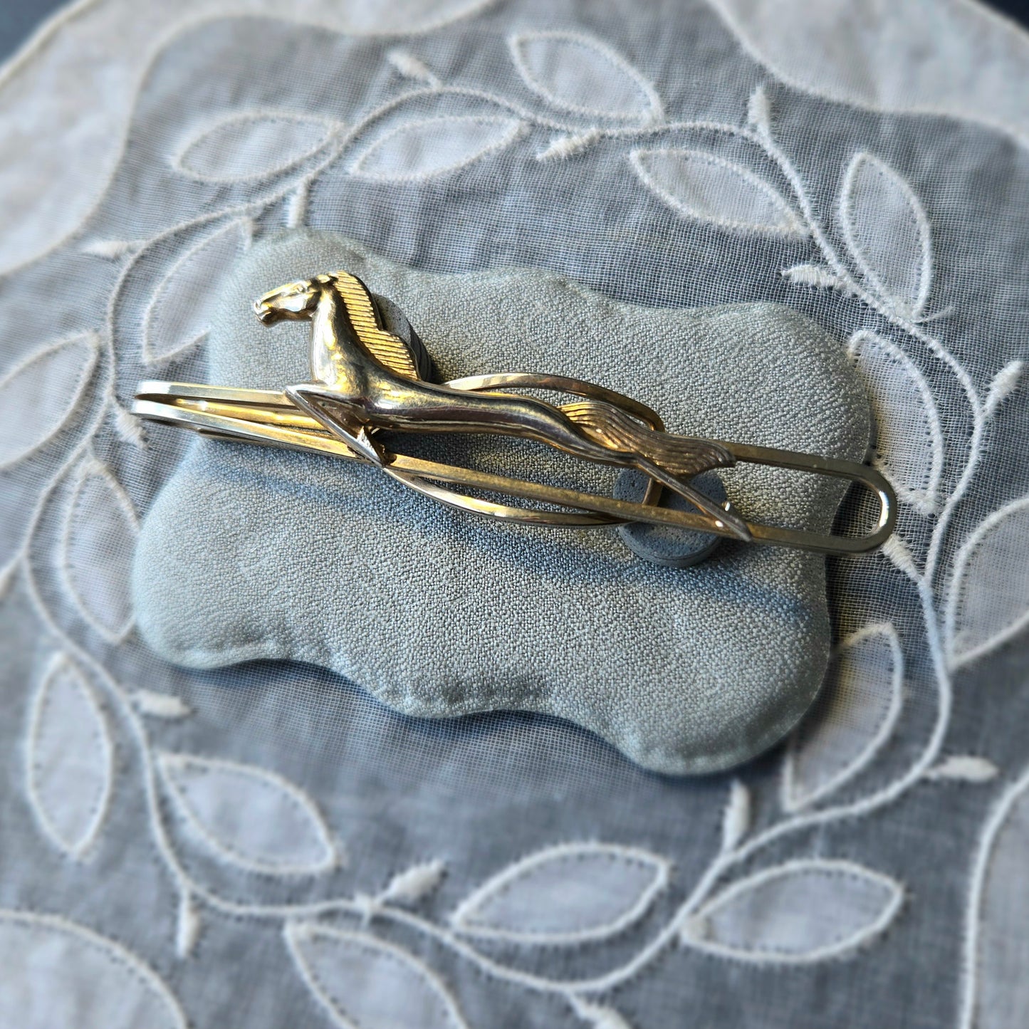 Stratton Gold Tone Art Deco Galloping Horse Tie Clip