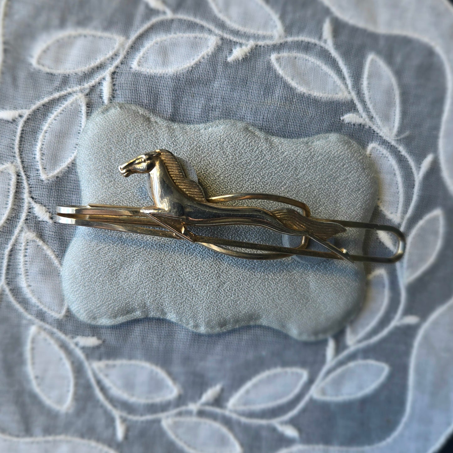 Stratton Gold Tone Art Deco Galloping Horse Tie Clip