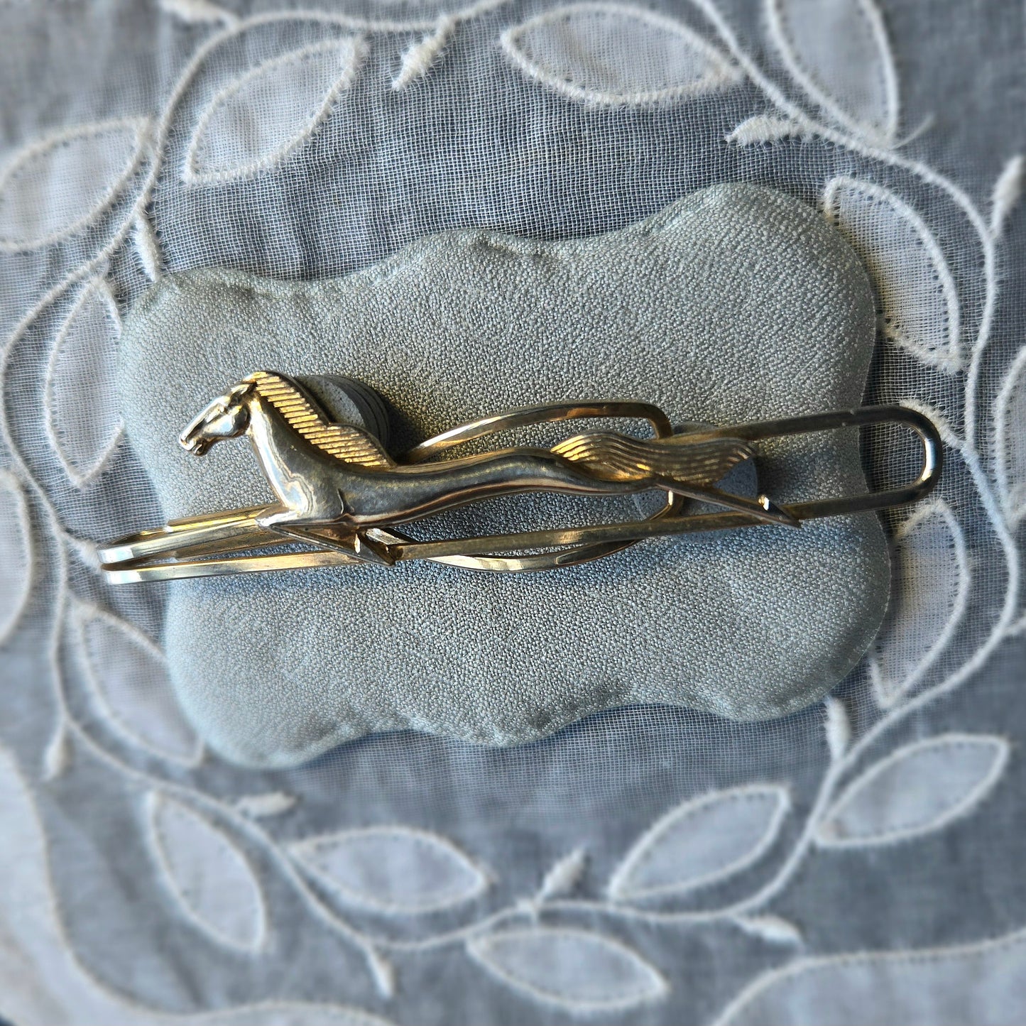 Stratton Gold Tone Art Deco Galloping Horse Tie Clip