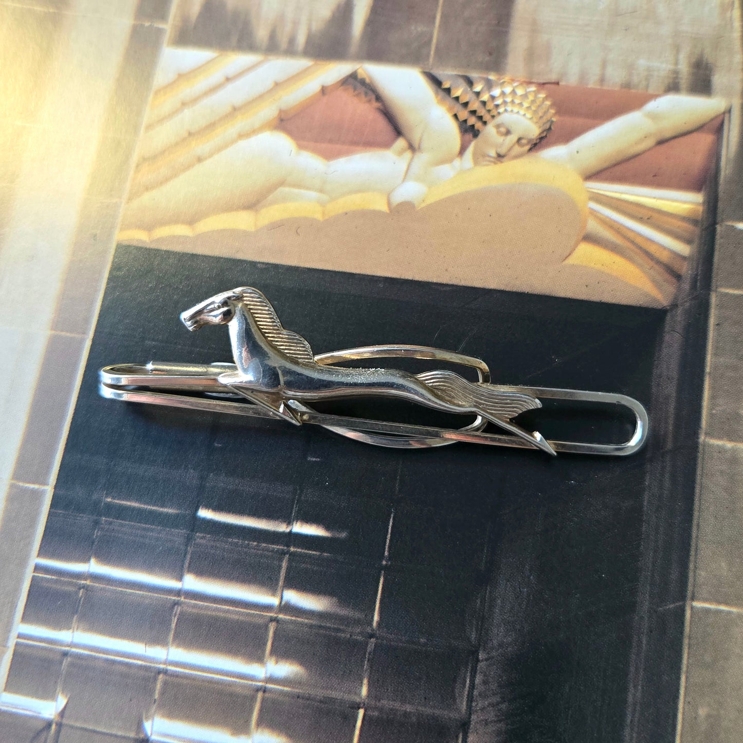 Stratton Gold Tone Art Deco Galloping Horse Tie Clip