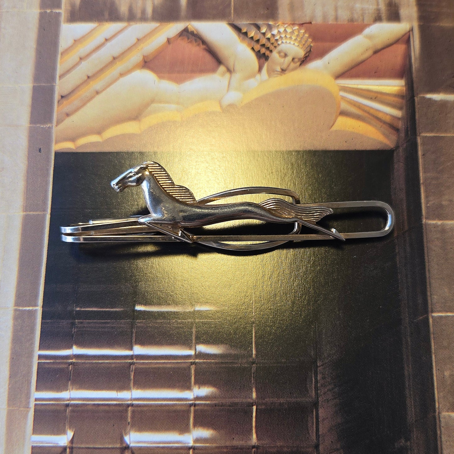 Stratton Gold Tone Art Deco Galloping Horse Tie Clip