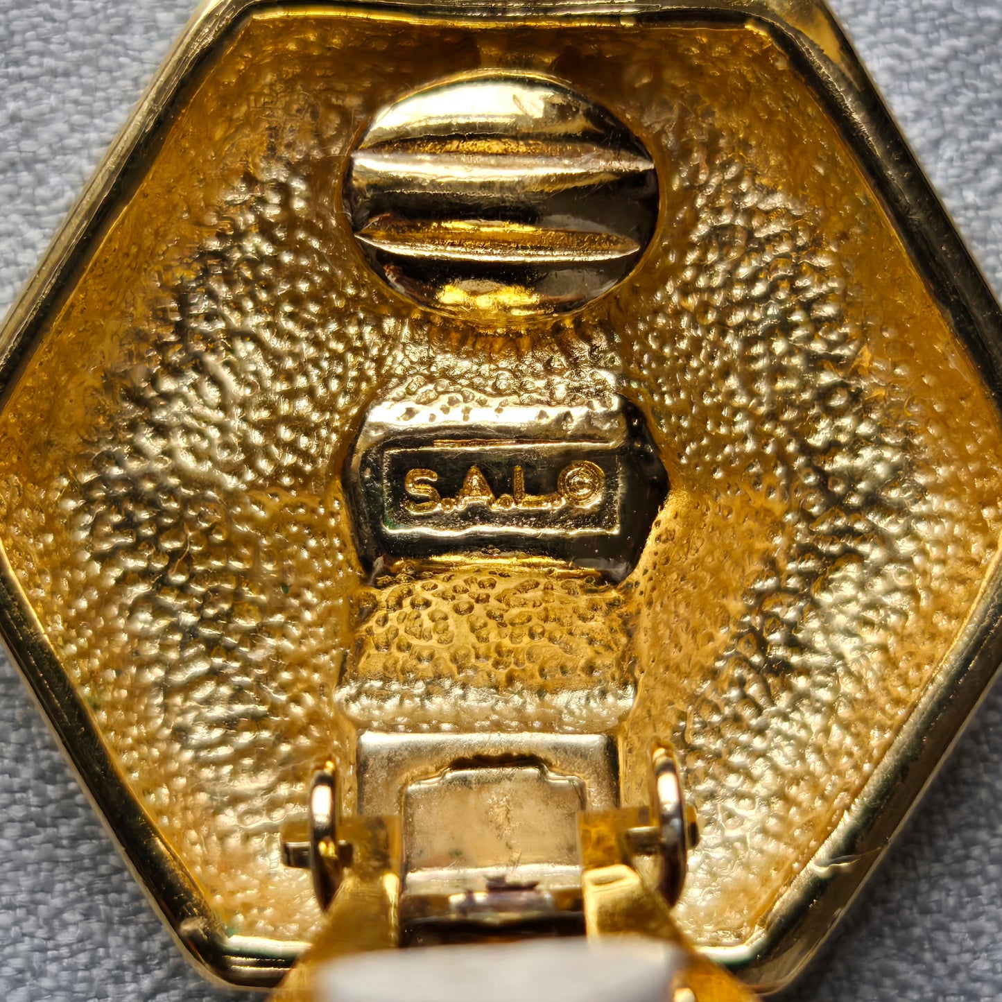 Clip on - Swarovski S.A.L Hexagonal Blue Crystal Clip on Earrings