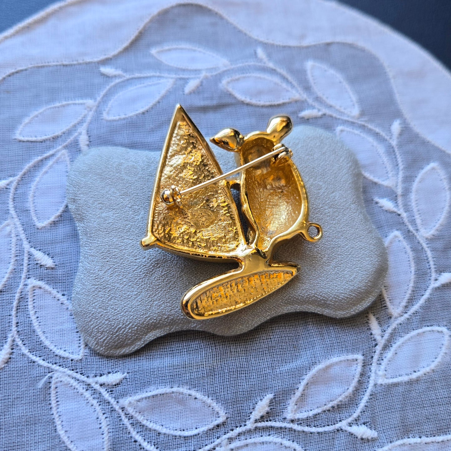 Brooch - Multicolour Enamel and Crystals Surfing Pig Brooch