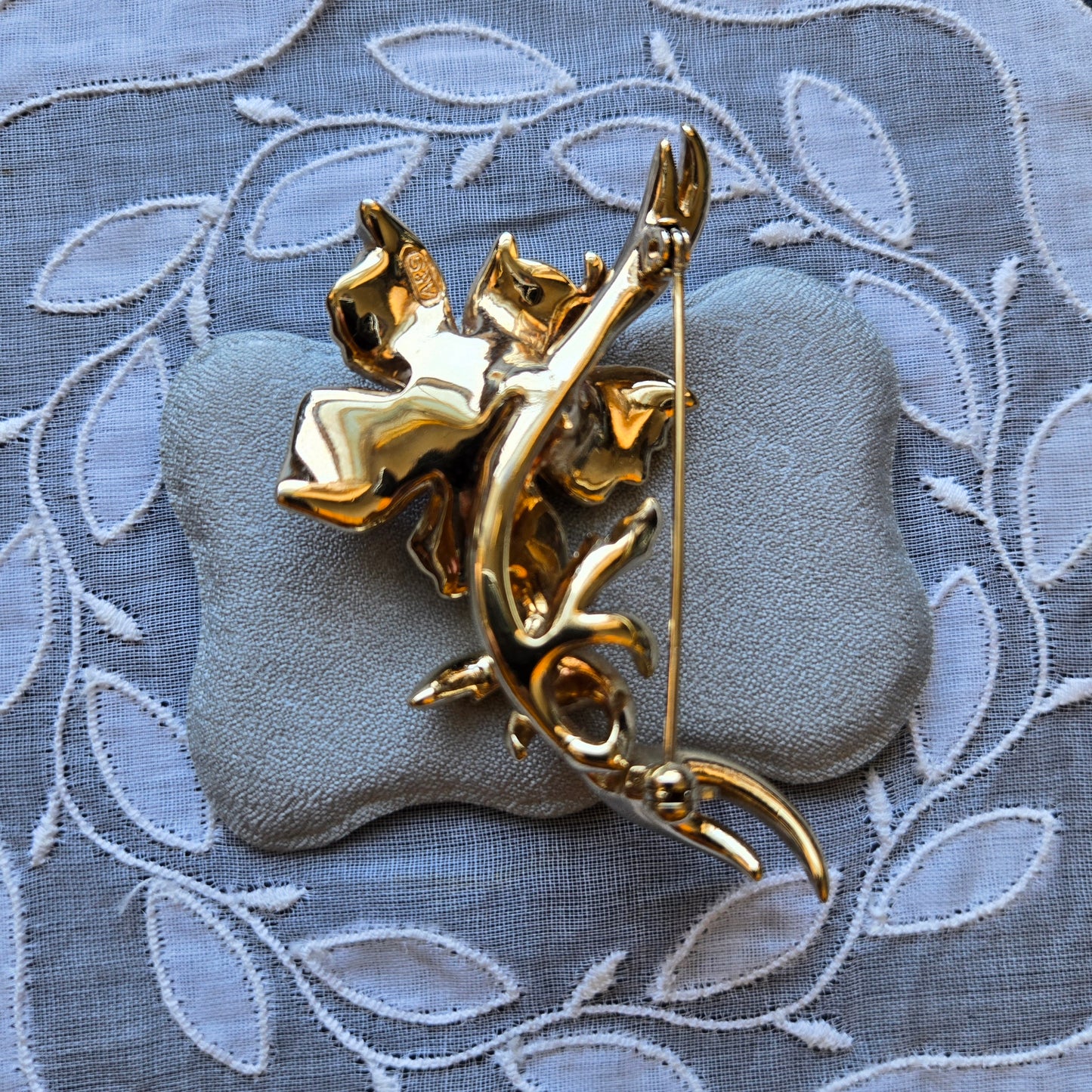 Brooch - Attwood and Sawyer Brushed Gold Rose Brooch
