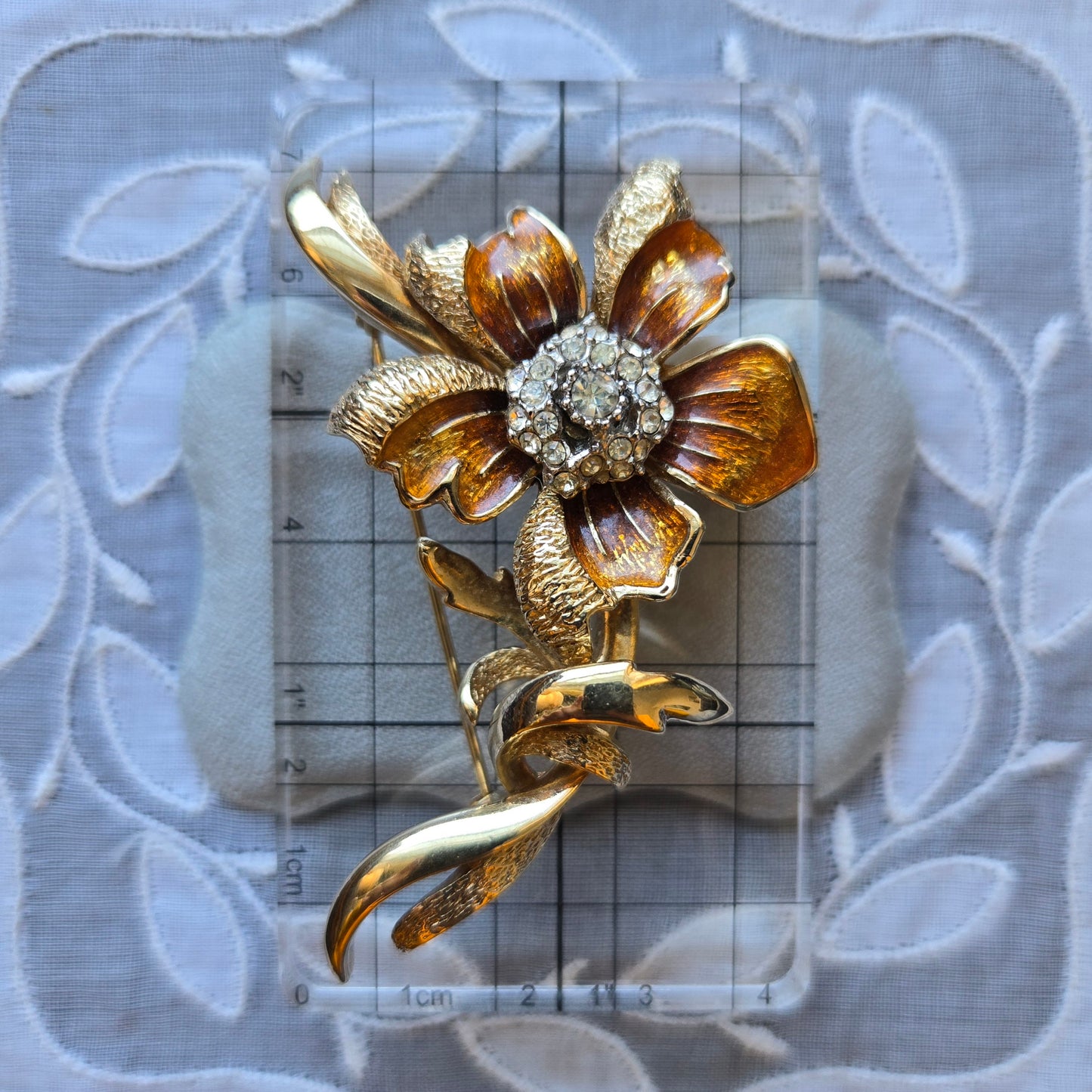 Brooch - Attwood and Sawyer Brushed Gold Rose Brooch