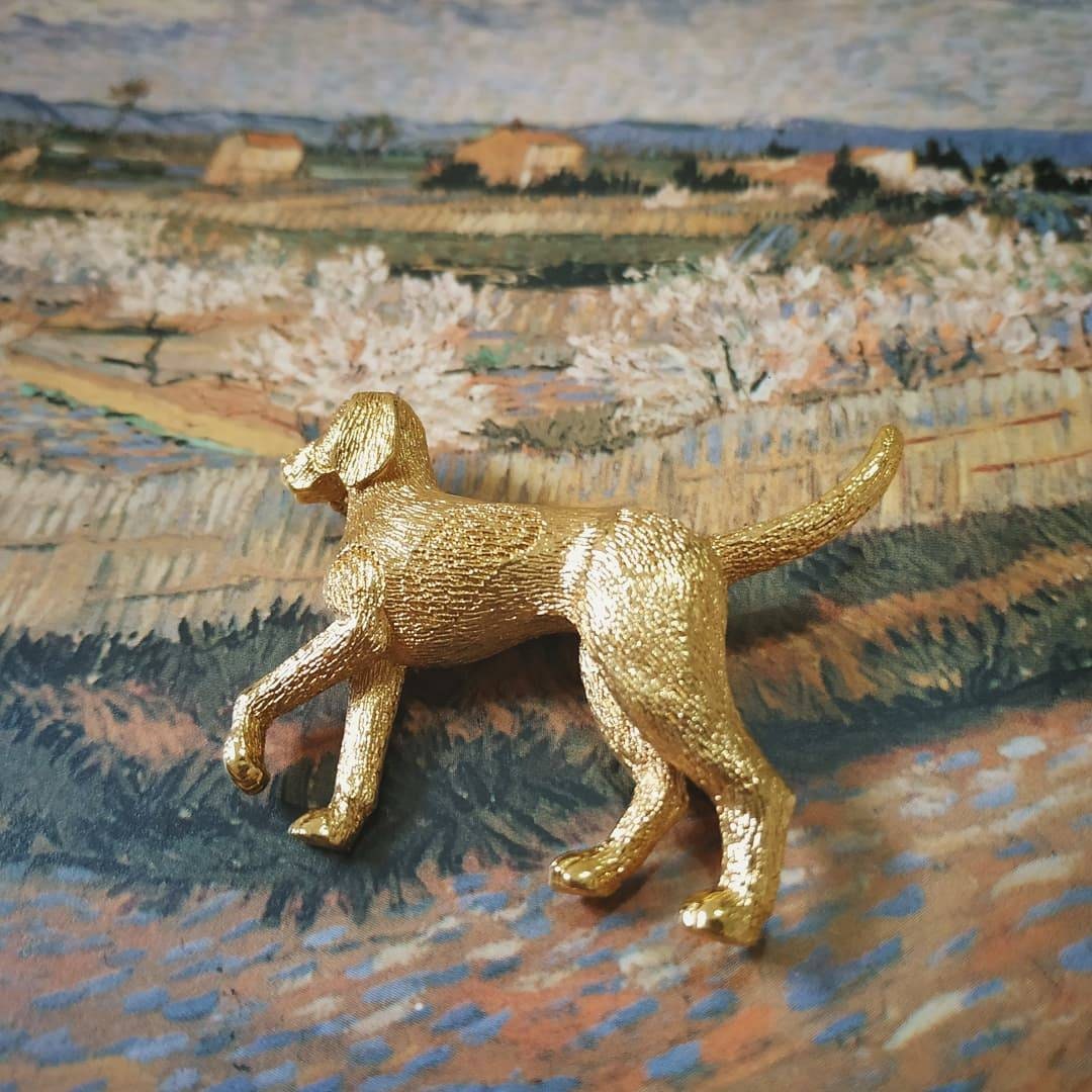 Brooch - Burberry Gold English Foxhound Brooch