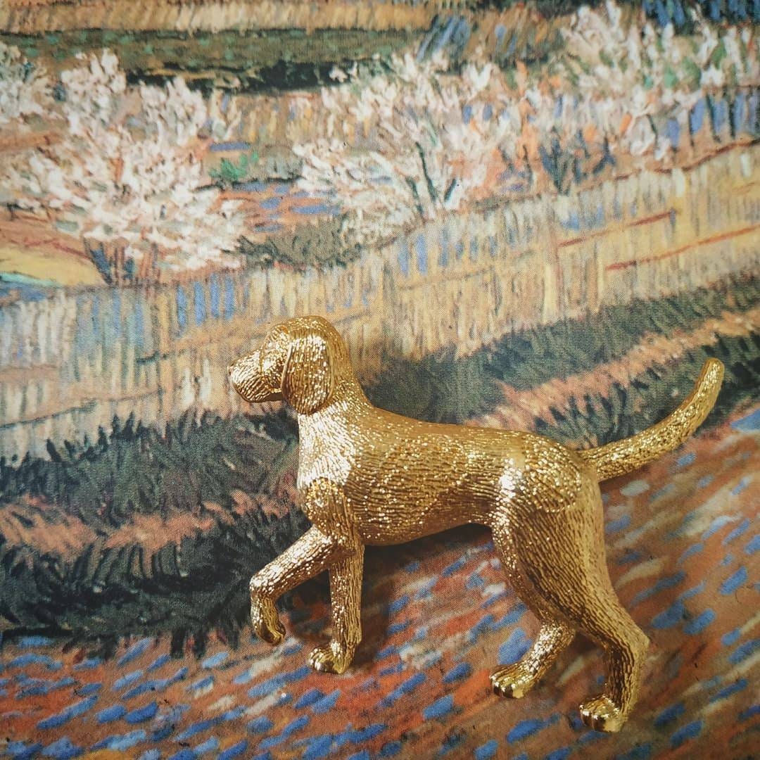 Brooch - Burberry Gold English Foxhound Brooch