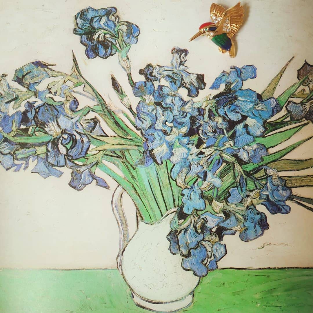 Brooch - Vintage Tropical Humming Bird Colibri Brooch by Attwood and Sawyer