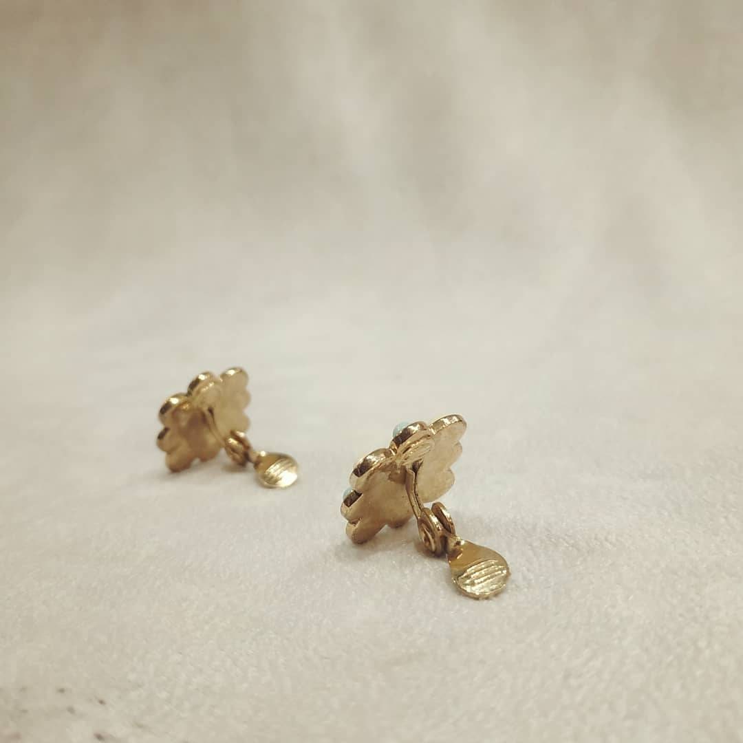 Clip on - Pearl Turquoise Clip on Earrings by Monet