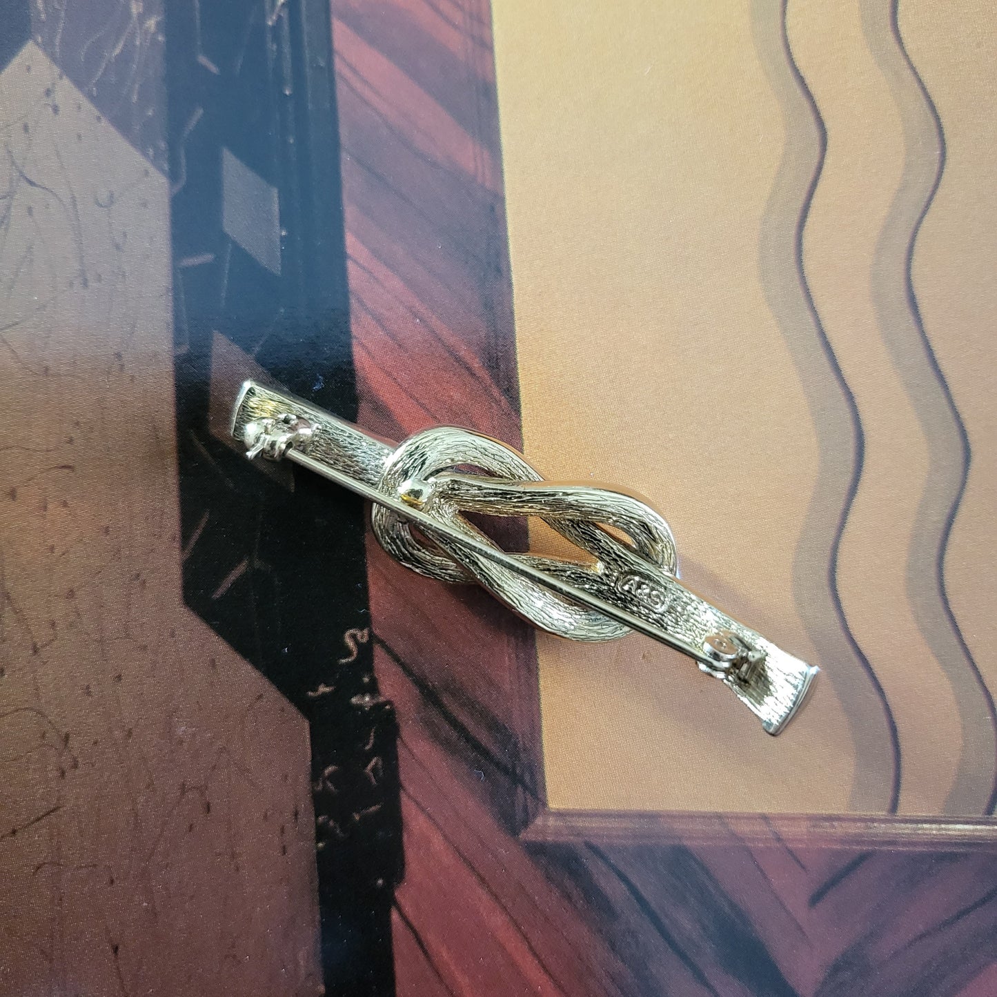 Brooch - Attwood and Sawyer Gold and Crystals Knot Brooch