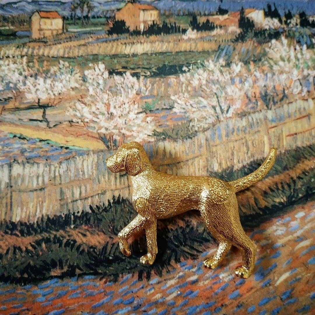 Brooch - Burberry Gold English Foxhound Brooch