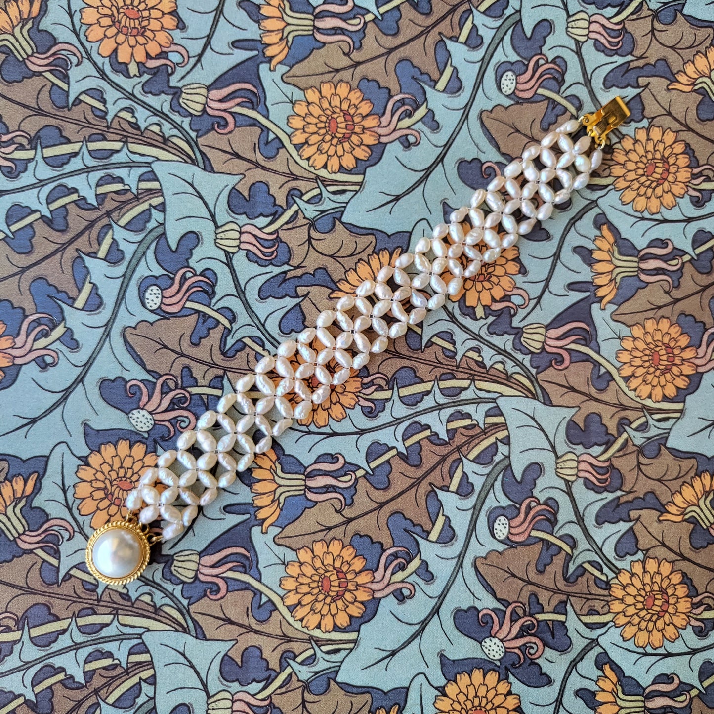 Bracelet - Woven Baroque Freshwater Pearl Bracelet