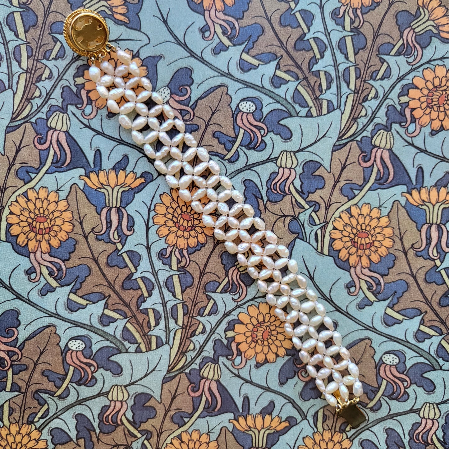 Bracelet - Woven Baroque Freshwater Pearl Bracelet