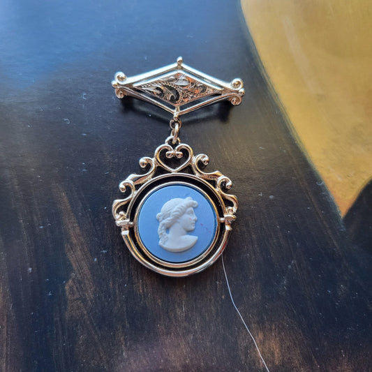 Brooch - Wedgwood Blue Jasperware Cameo Brooch