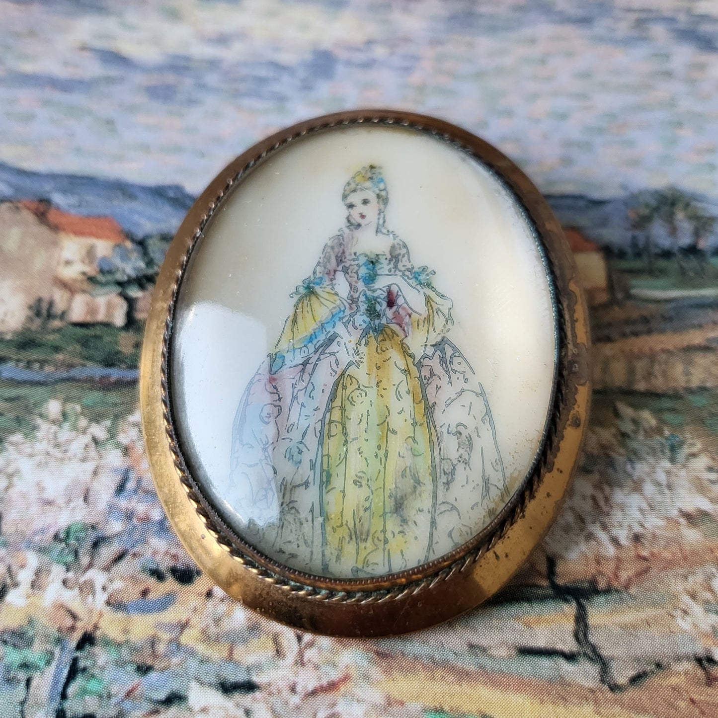 Brooch - Vintage Thomas L. Mott TLM Lady in Dress Brooch