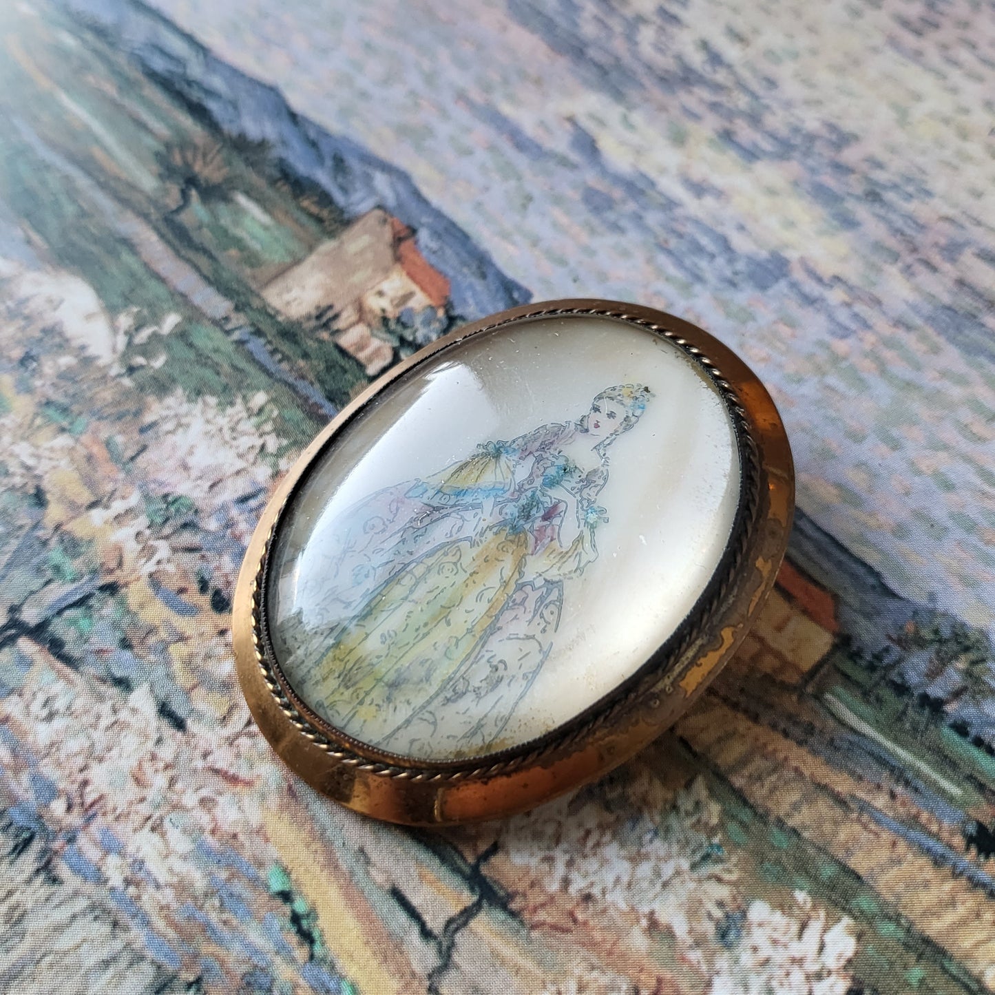 Brooch - Vintage Thomas L. Mott TLM Lady in Dress Brooch