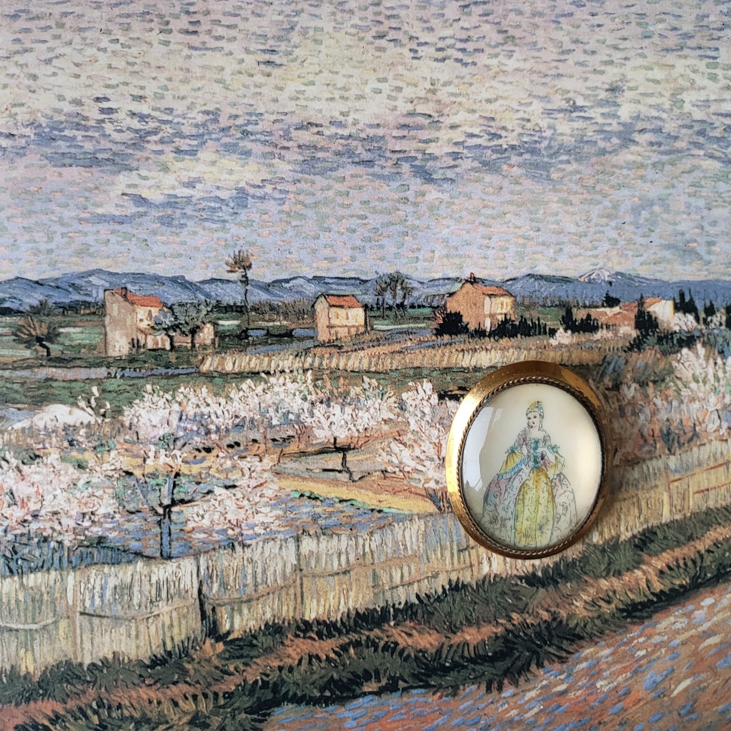 Brooch - Vintage Thomas L. Mott TLM Lady in Dress Brooch