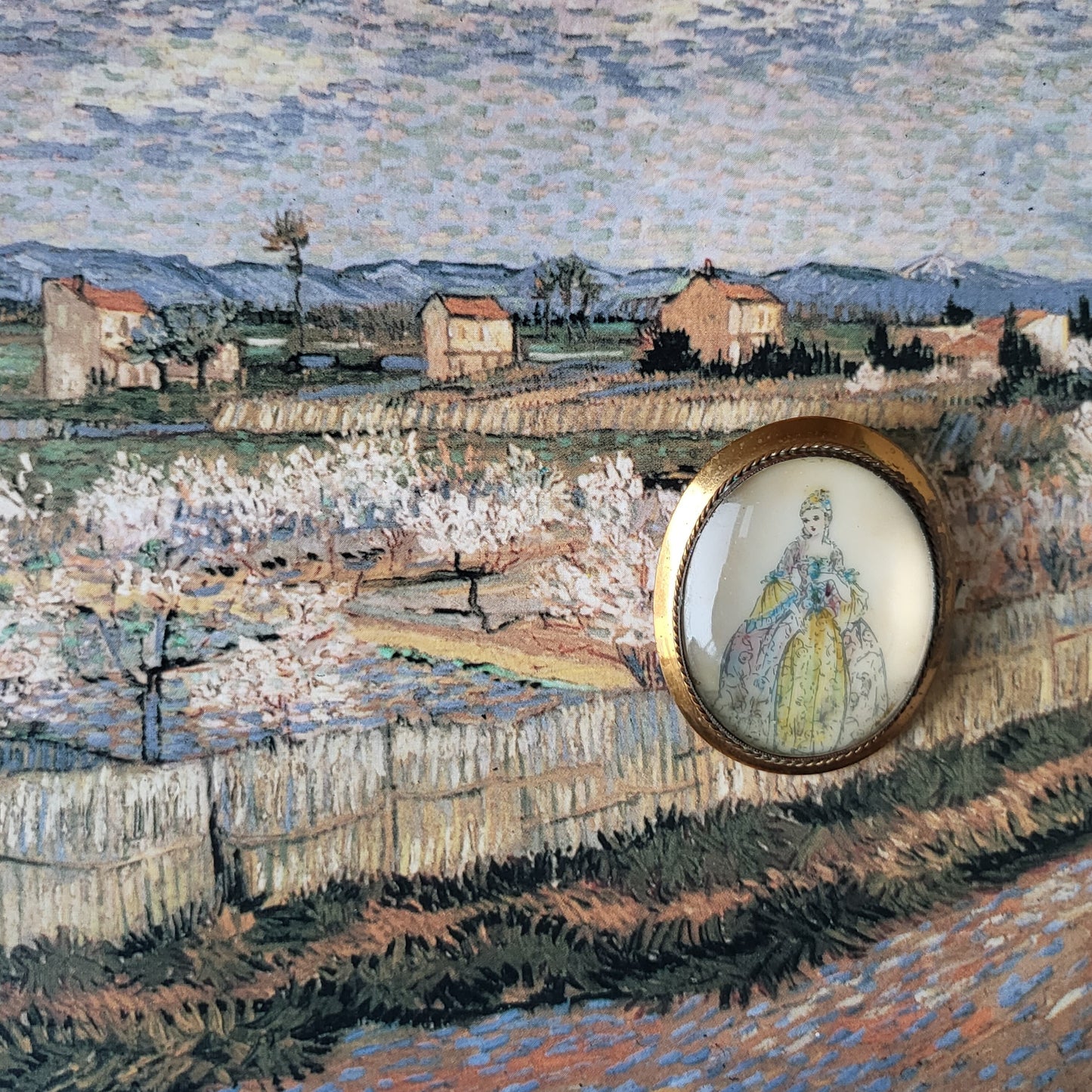 Brooch - Vintage Thomas L. Mott TLM Lady in Dress Brooch