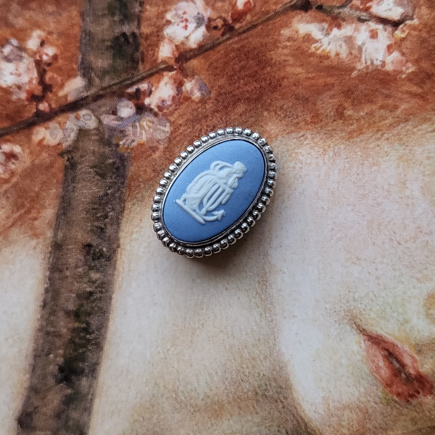 Clip on - Wedgwood Jasperware Blue Cameo Clip On Earrings